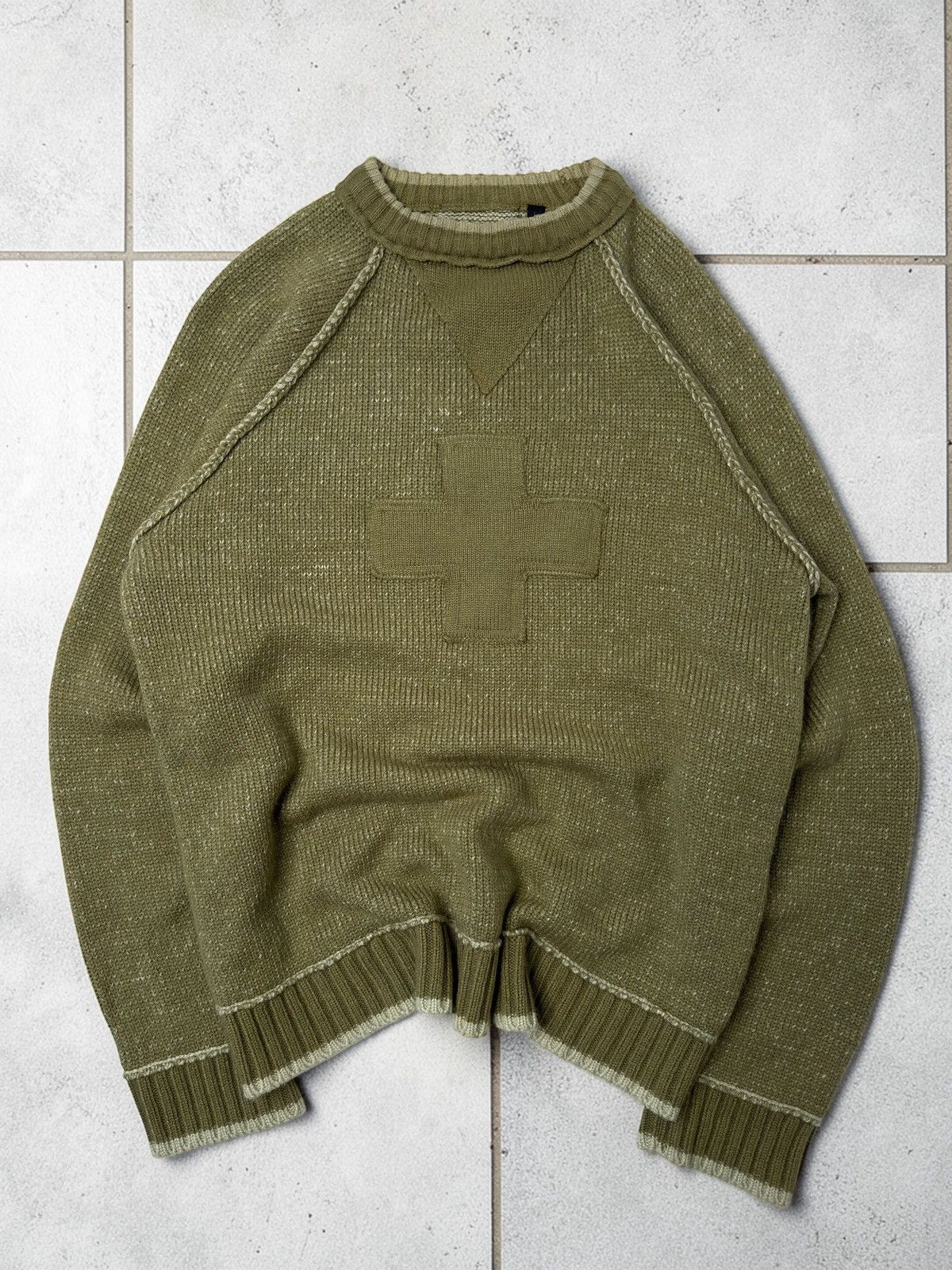 Vintage Vintage avant garde khaki knit y2k + if6was9 lgb retro skate Size US L / EU 52-54 / 3 - 1 Thumbnail