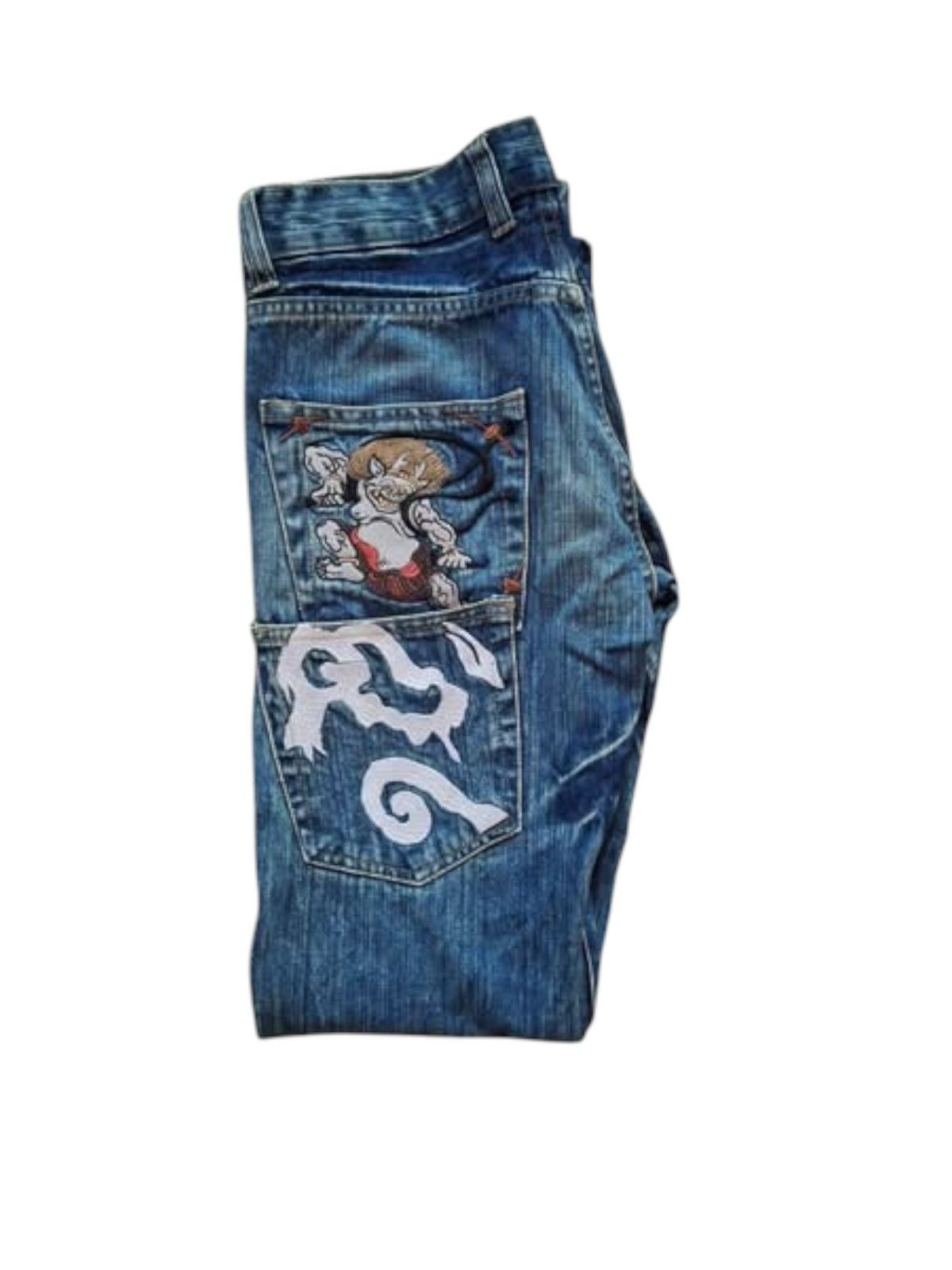 Other Japanese Sukajan Denim Double Pocket Embroidery Jeans Size US 31 - 5 Thumbnail