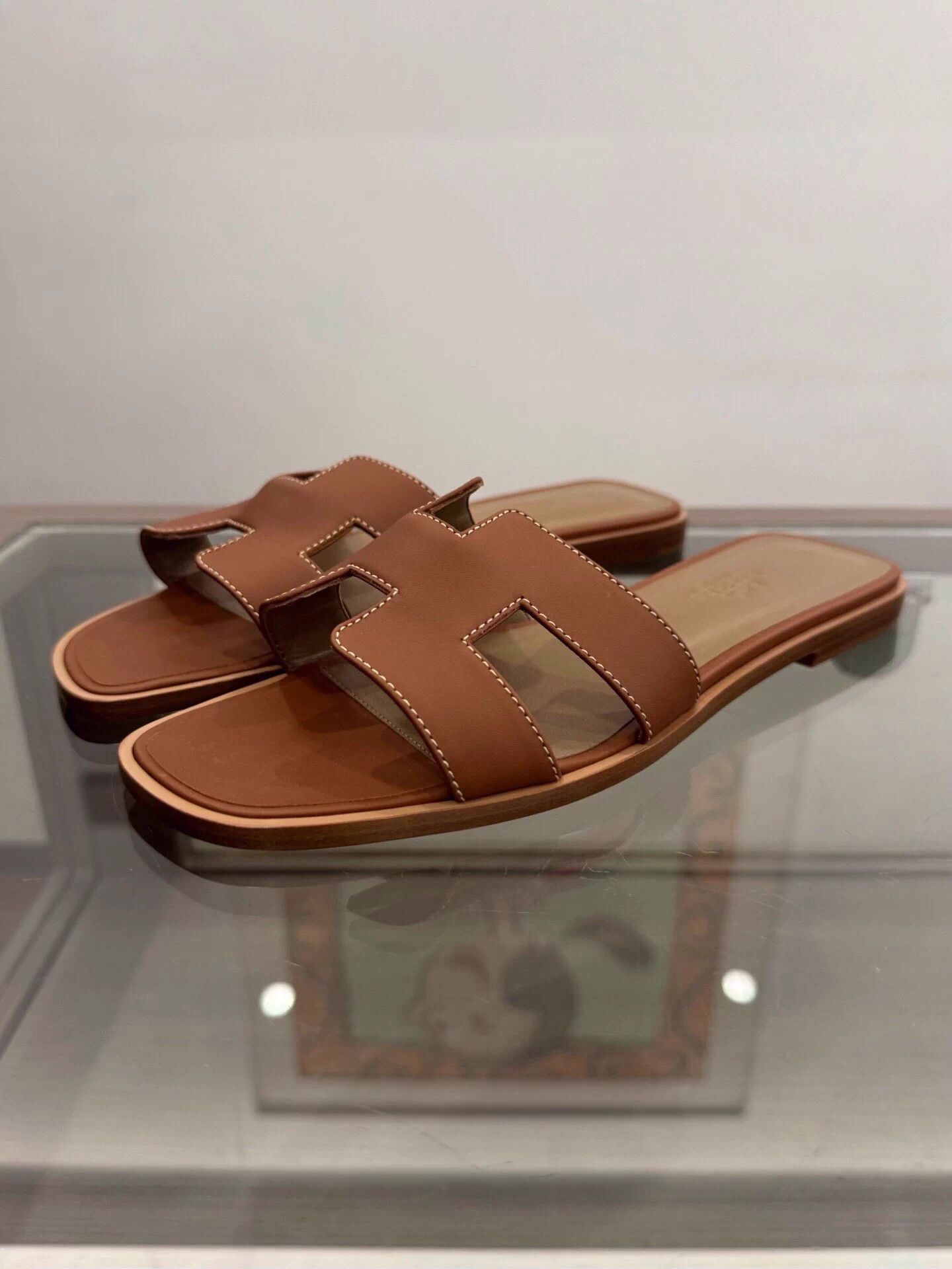 Hermes Hermes Oran Brown H Wmns Slide 37 New Authentic Size US 6 / IT 36 - 1 Thumbnail