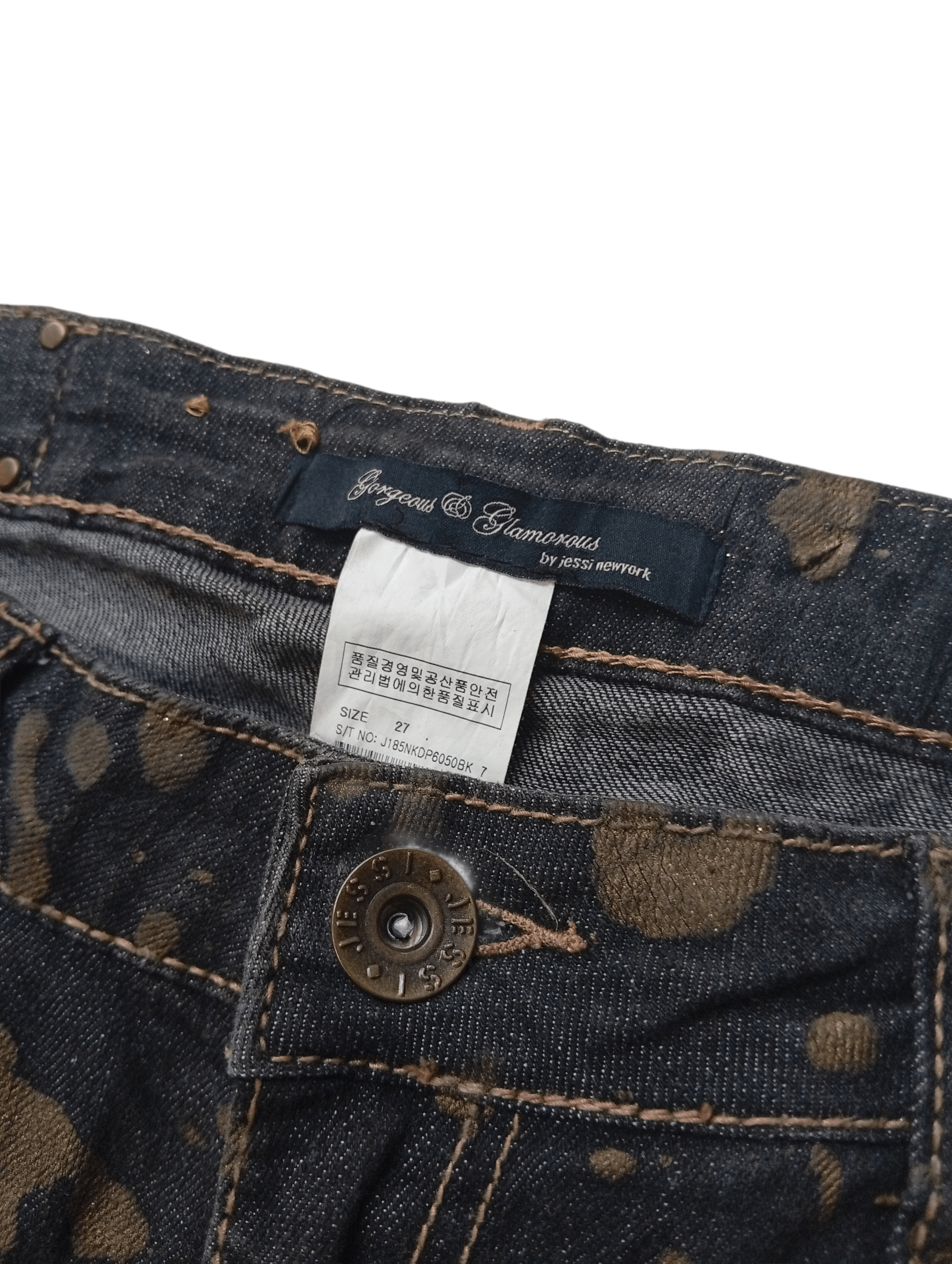Japanese Brand Jessi highrise paint skinny jeans Size 28" / US 6 / IT 42 - 3 Thumbnail
