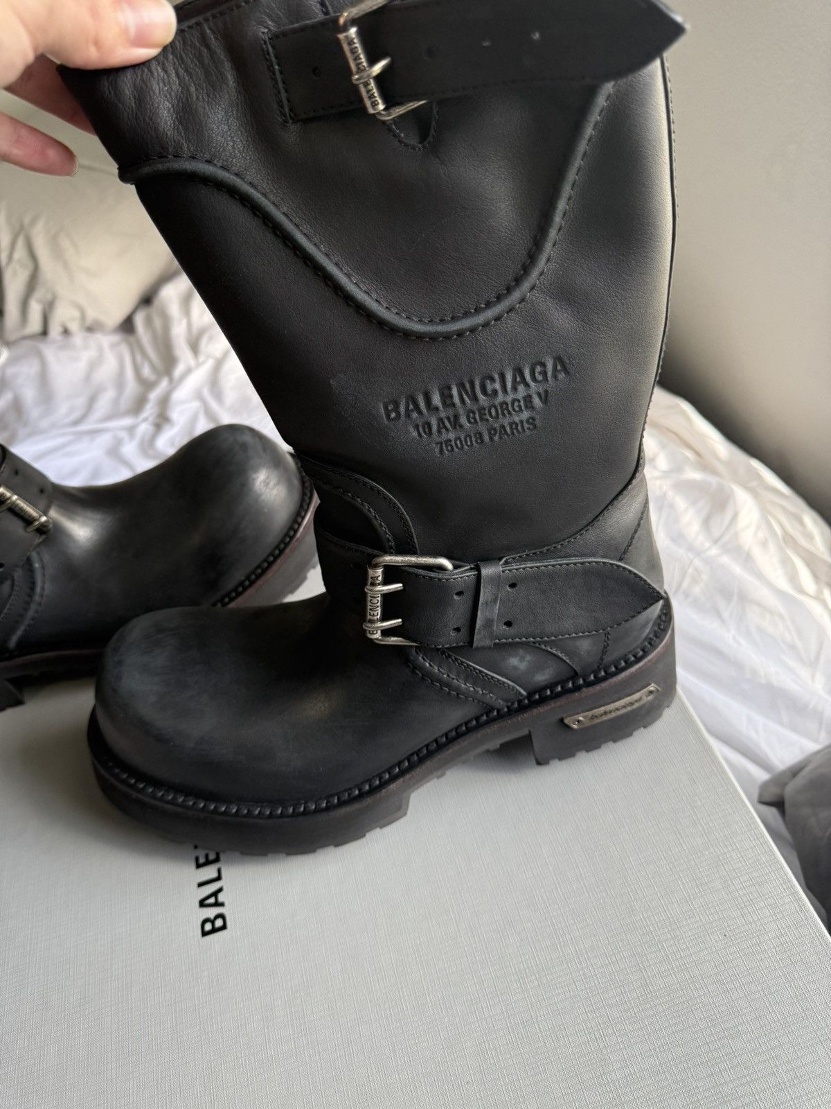 Balenciaga boots size 10 Balenciaga Black Suede Lace-Up Ankle Boots Size 10 US main image 3