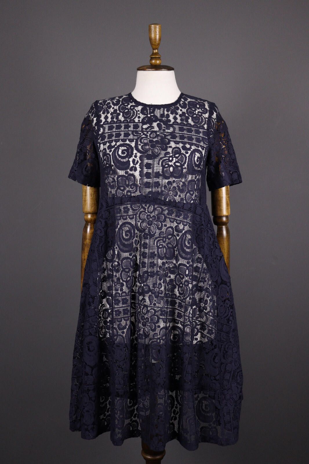 Designer Max Mara Studio Blue Mesh Lace Floral US 2 / 36 / UK 4 Size M / US 6-8 / IT 42-44 - 1 Thumbnail