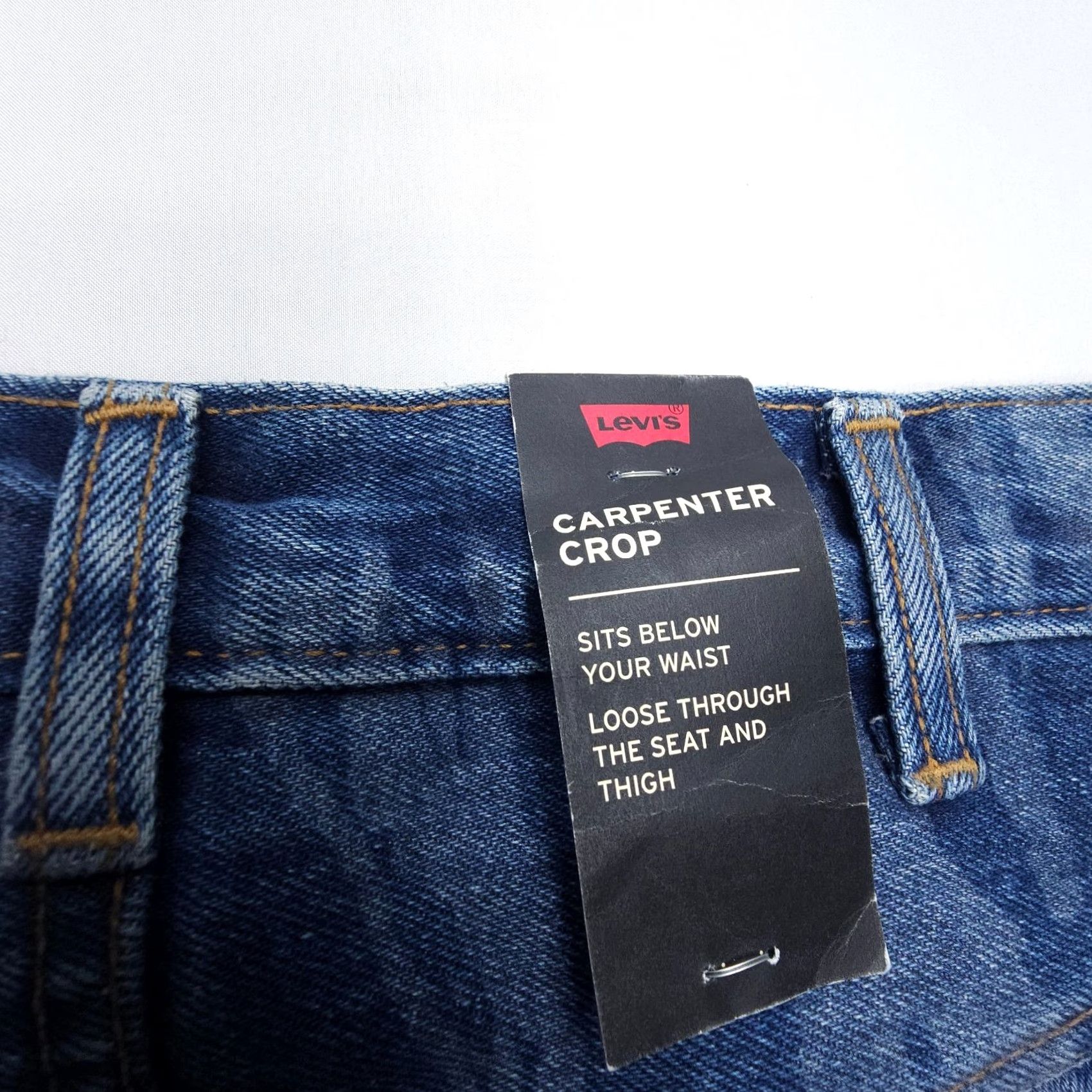 Levi's Levi's Jeans Cropped Carpenter 33x29 Denim Blue 5-Pocket Relaxed Straight Mens Wide Vintage? Size US 33 - 2 Thumbnail