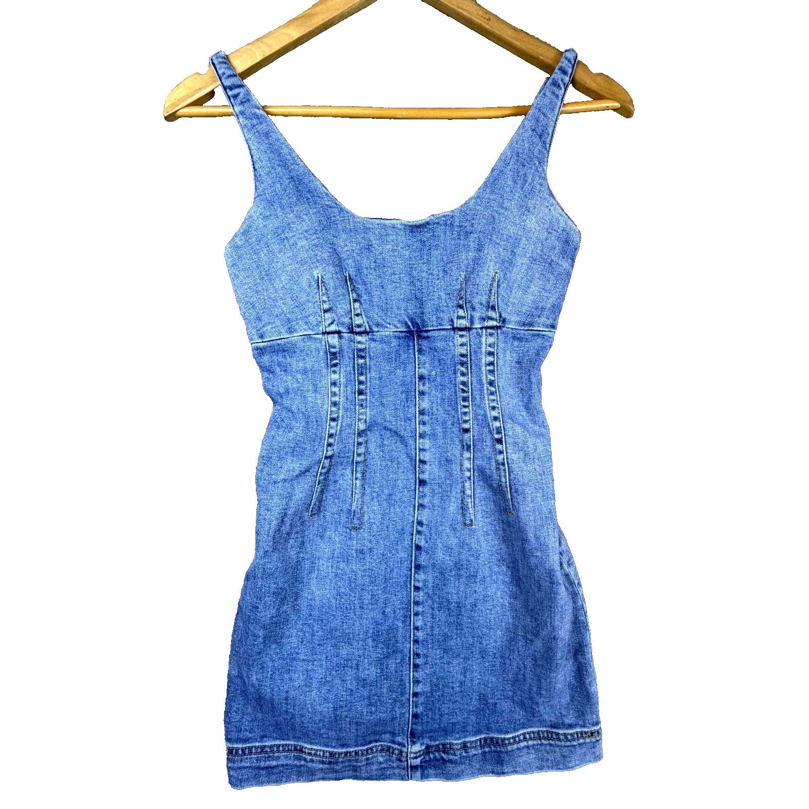 Rsq RSQ Mini Dress Womens Small Blue Y2K 90s Denim Stretch Size S / US 4 / IT 40 - 1 Thumbnail