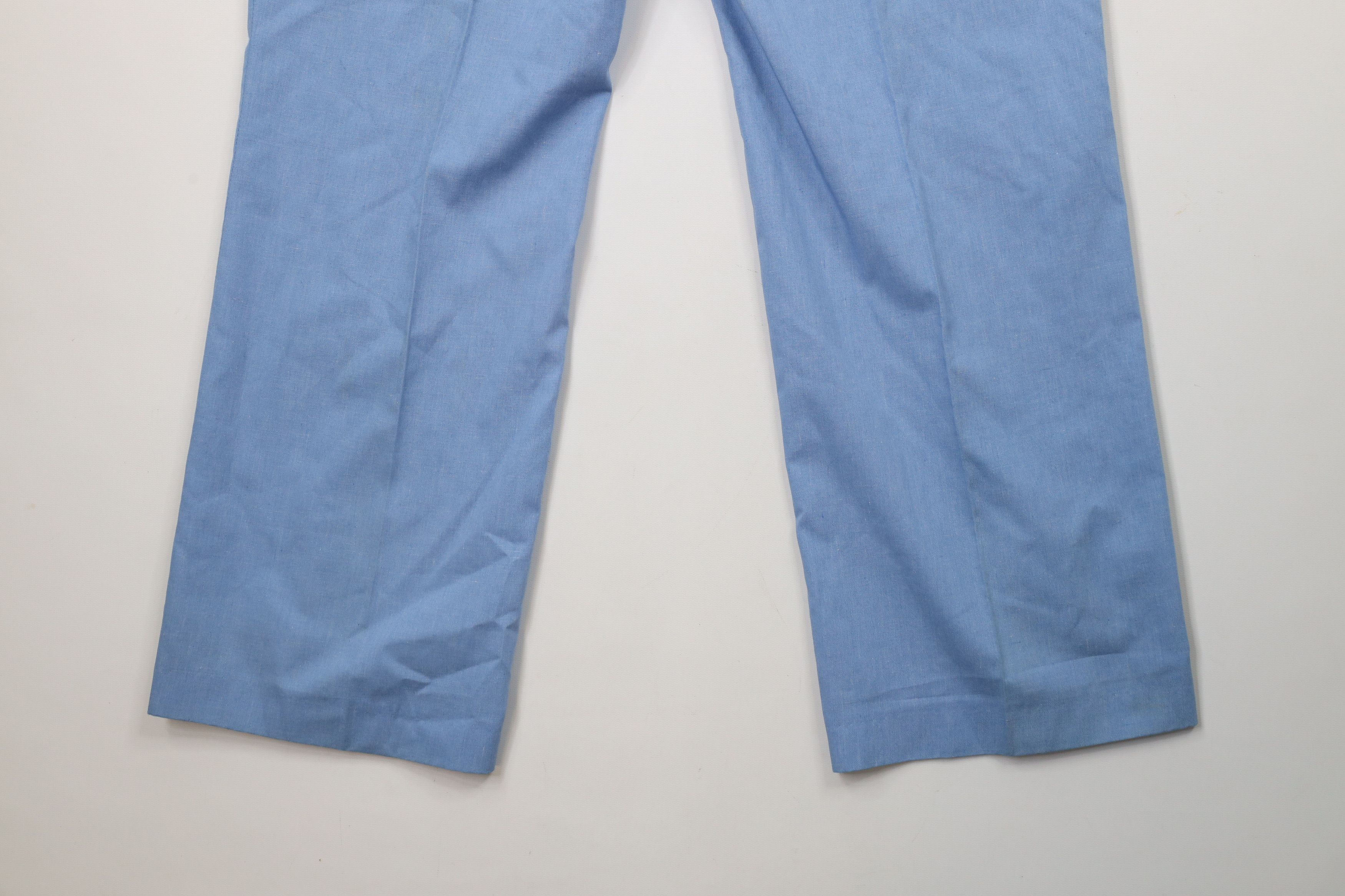 Vintage Vintage 70s Streetwear Chambray Wide Leg Chino Pants Blue Size US 30 / EU 46 - 14 Thumbnail
