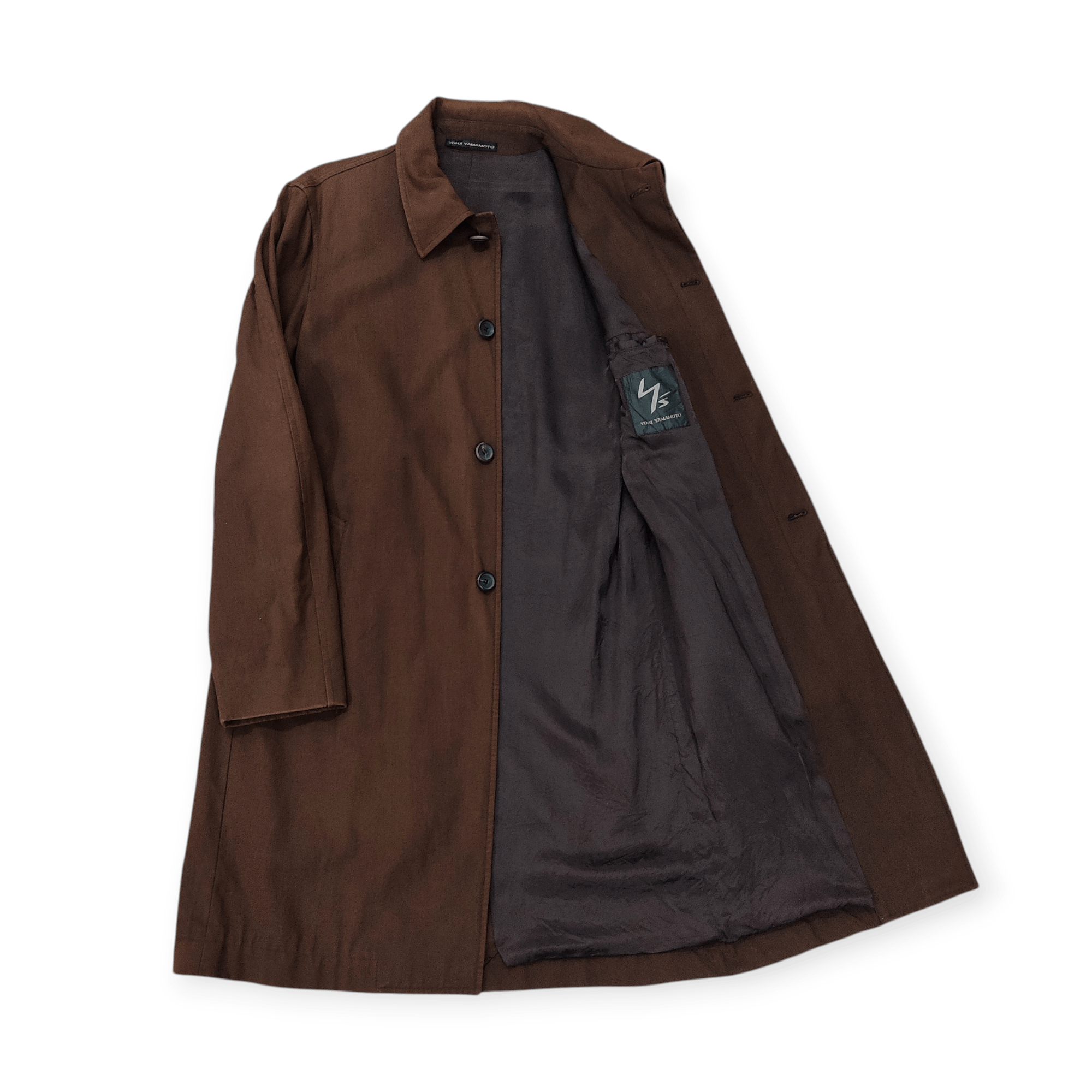 Yohji Yamamoto Yohji Yamamoto Y's Brown Trench Overcoat Jacket Size US M / EU 48-50 / 2 - 8 Thumbnail