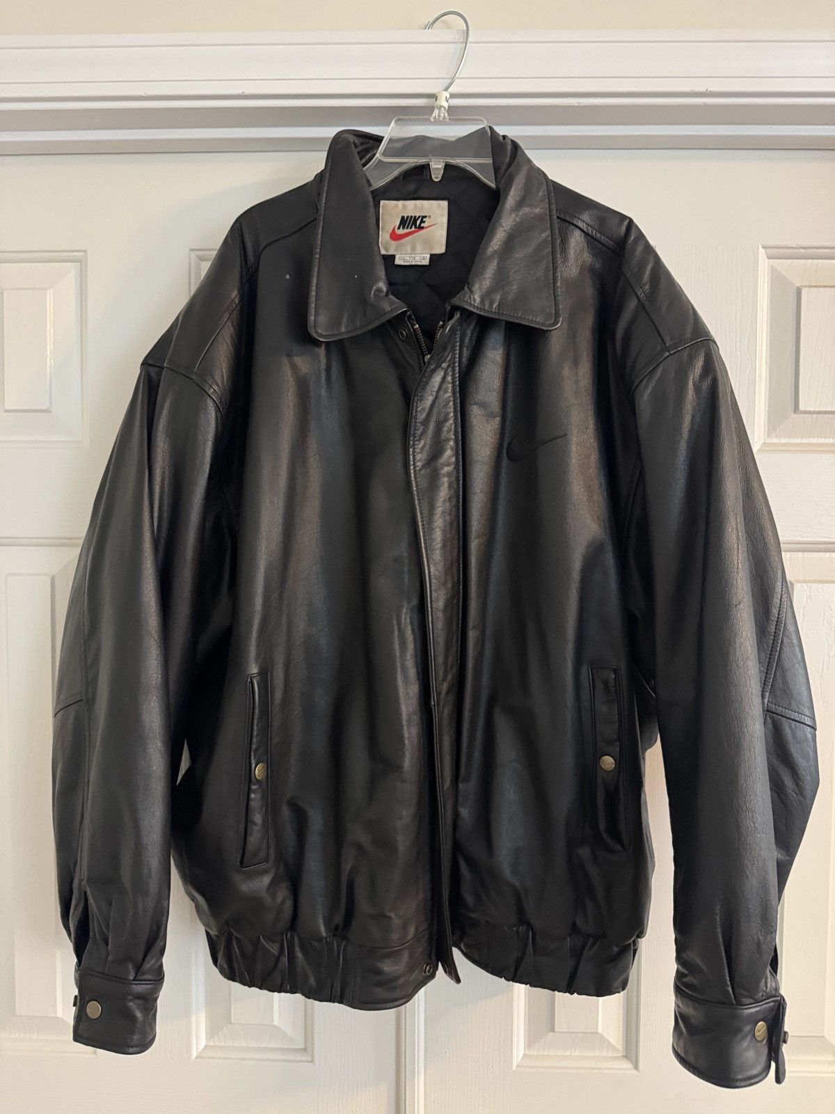 Nike Vintage Nike Leather Bomber Size US XXL / EU 58 / 5 - 1 Thumbnail