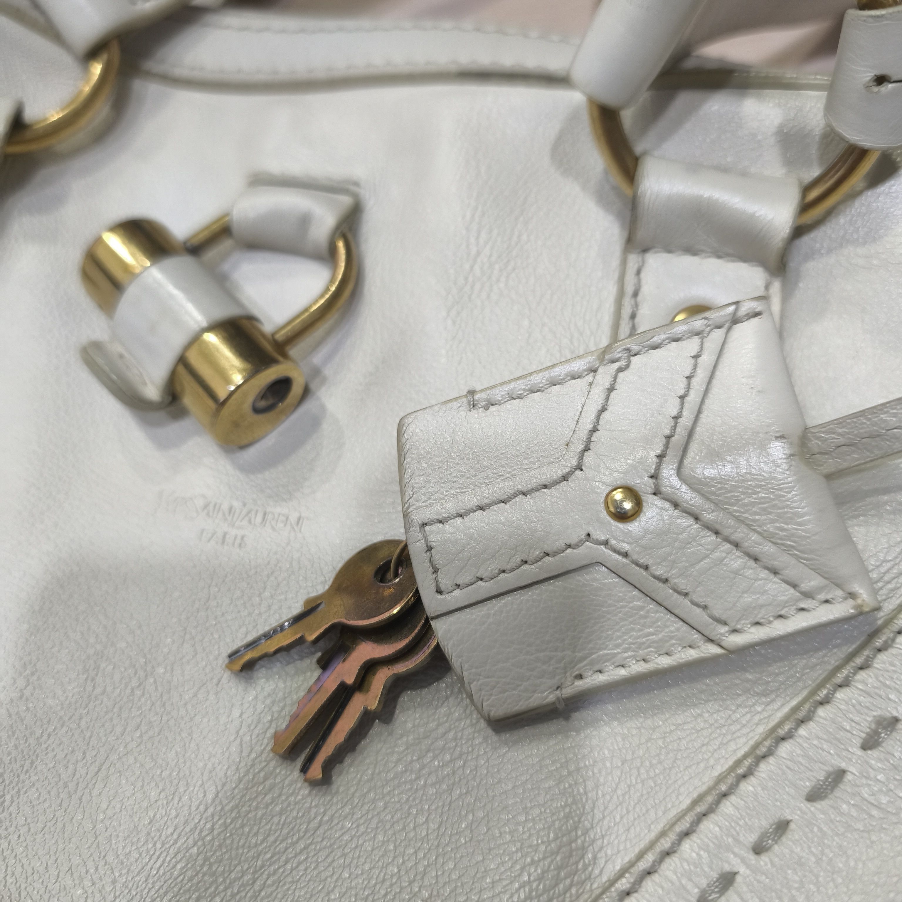 Yves Saint Laurent YSL rive gauche Muse Iconic Bag Large White Leather Size ONE SIZE - 14 Thumbnail