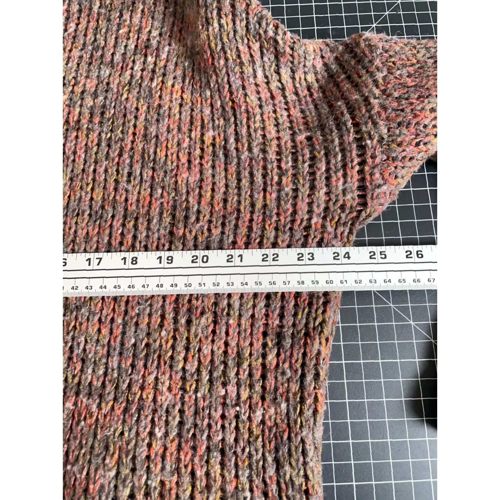 Vintage Wool Mohair Blend Sweater Women's Large Brown Open Knit Pullover Hand Pockets Size L / US 10 / IT 46 - 5 Thumbnail