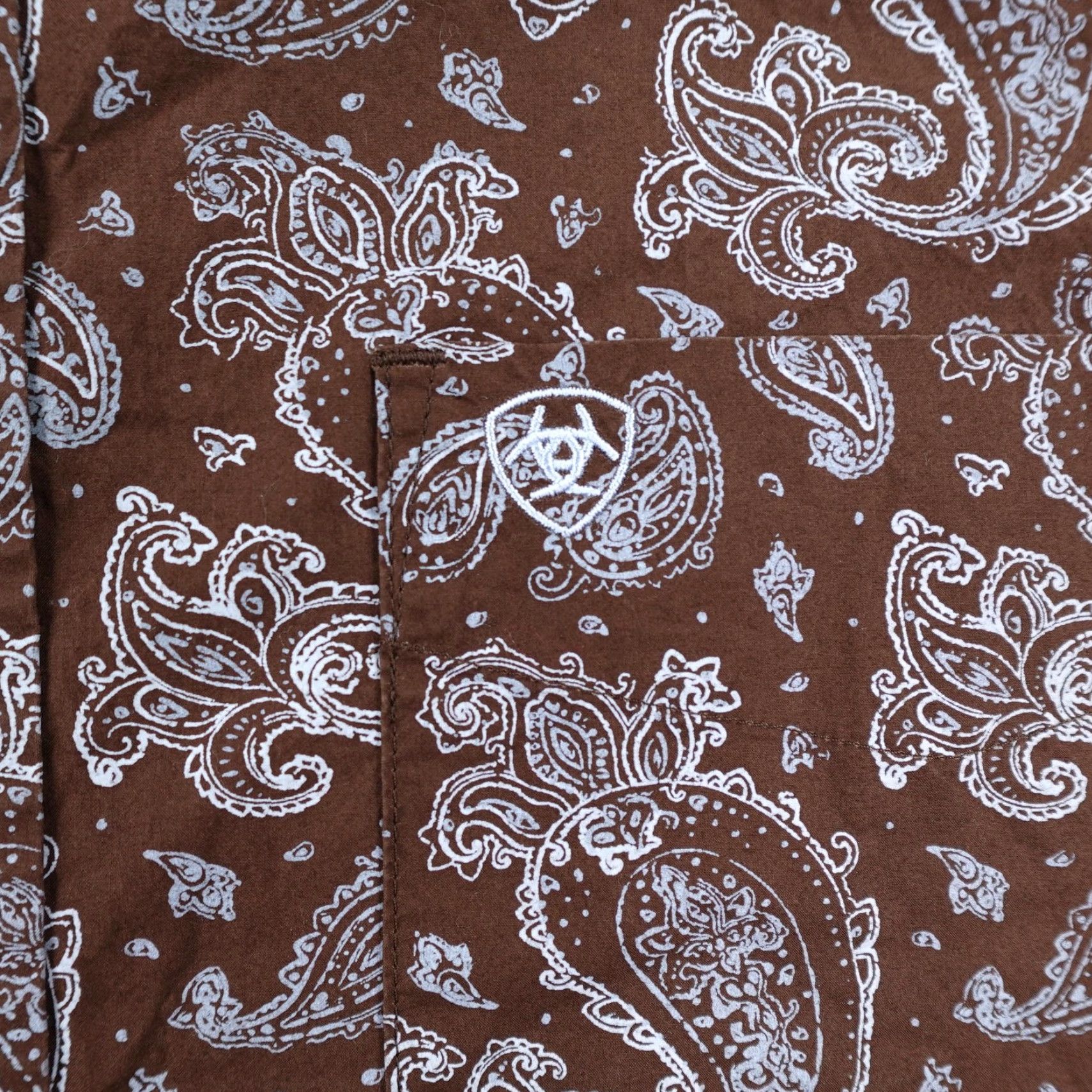 Ariat Ariat Shirt Mens Medium Brown Paisley Western Button-Up Cowboy Rodeo Frontier Size US M / EU 48-50 / 2 - 3 Thumbnail