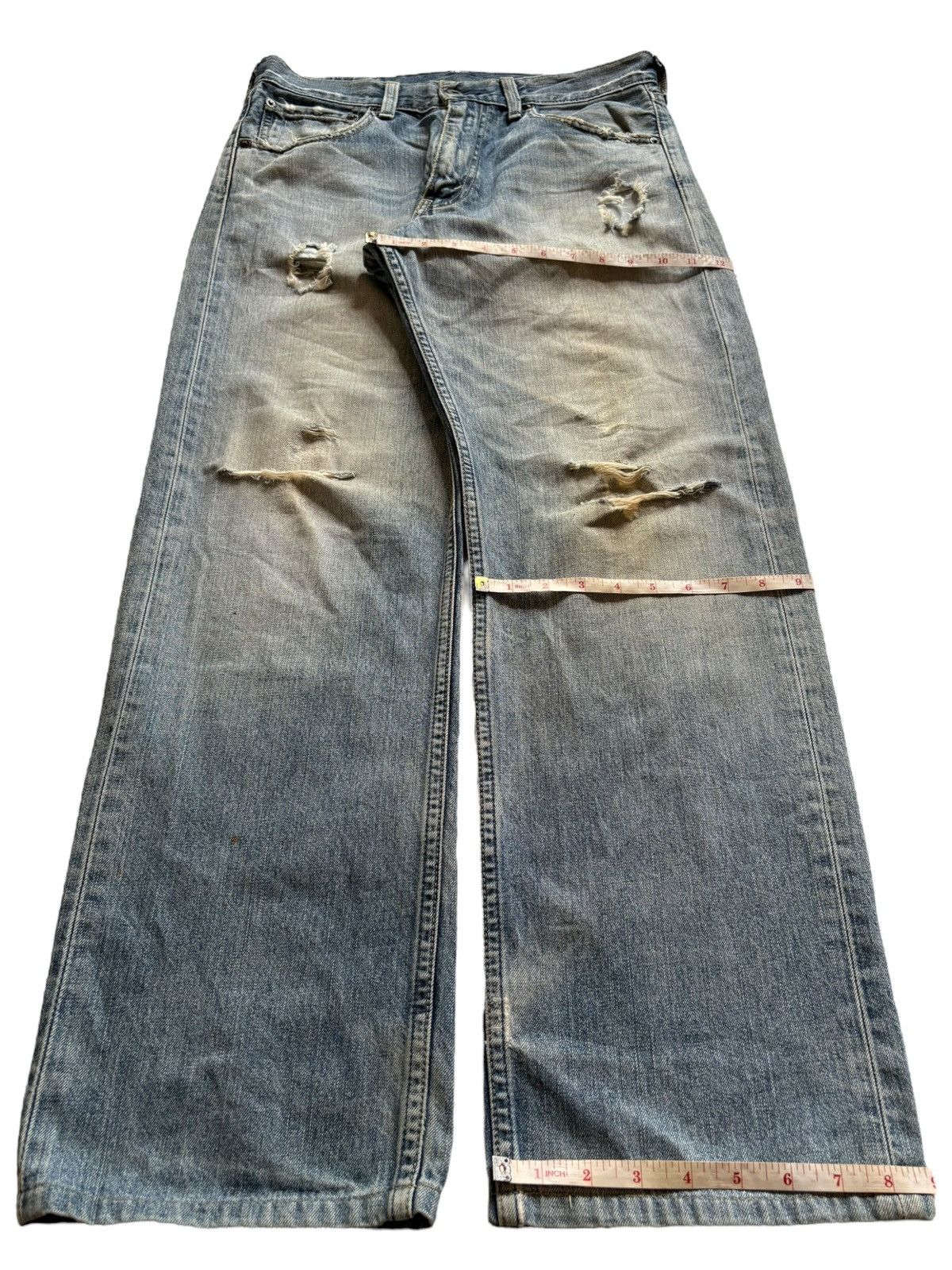 Levi's Vintage 90s Levis 503 Mud Wash Ripped Loose Baggy Jeans Size US 31 - 14 Thumbnail