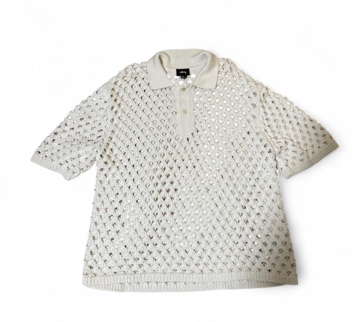 Stussy Stussy Big Mesh Crochet Polo Size US L / EU 52-54 / 3 - 2 Thumbnail