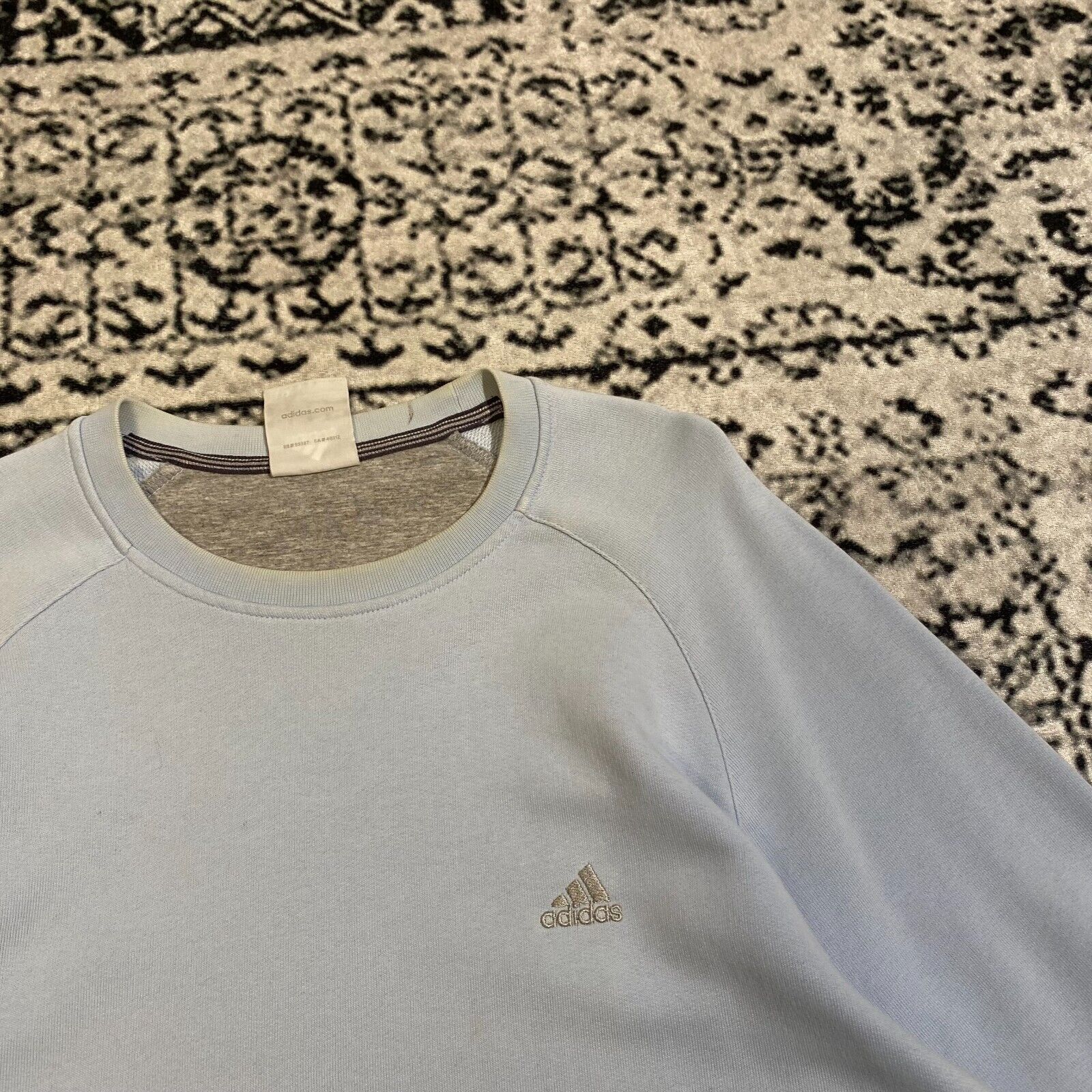 Adidas × Vintage Adidas Baby Blue Cotton Crewneck Size L 90s Faded Washed Size US L / EU 52-54 / 3 - 7 Thumbnail