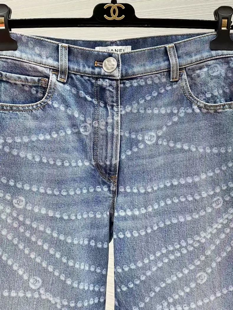 Chanel Chanel 25P light blue pearl straight jeans Size 24" / US 00 / IT 34 - 3 Thumbnail