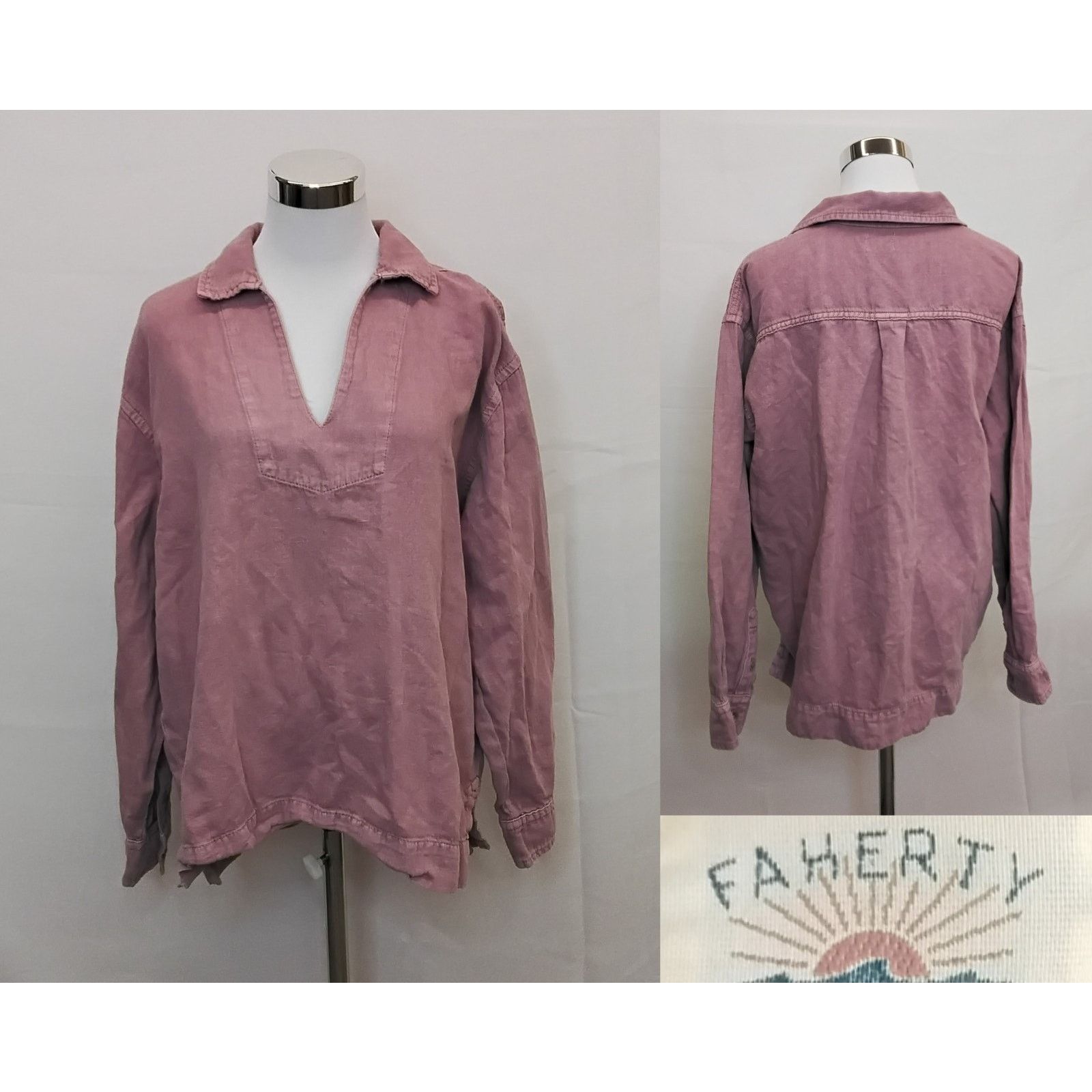 Faherty Faherty Top Women's M Pink Long Sleeve Organic Cotton Blend Size M / US 6-8 / IT 42-44 - 1 Thumbnail