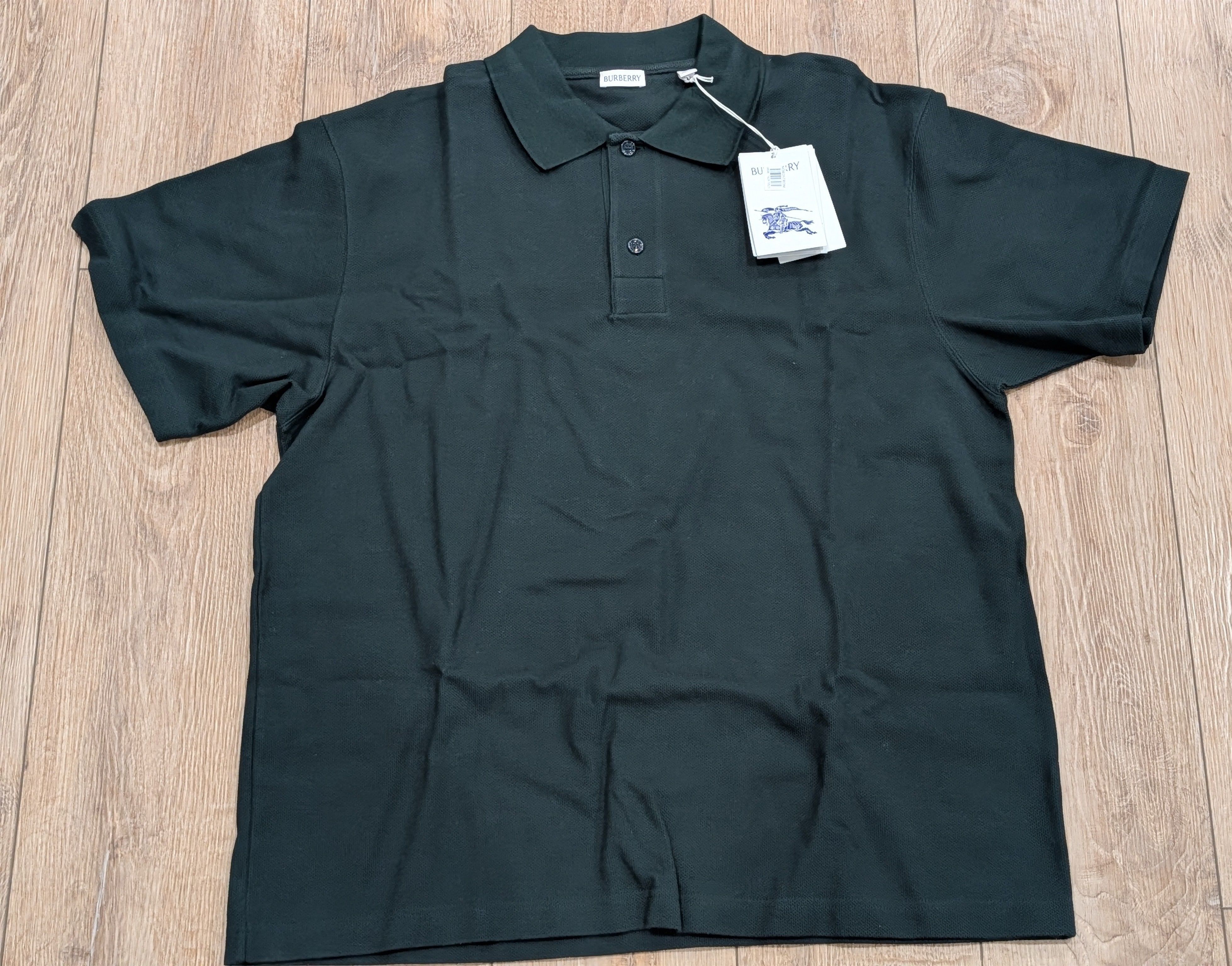 BURBERRY EKD Cotton Pique Polo Shirt Ivy Green XL