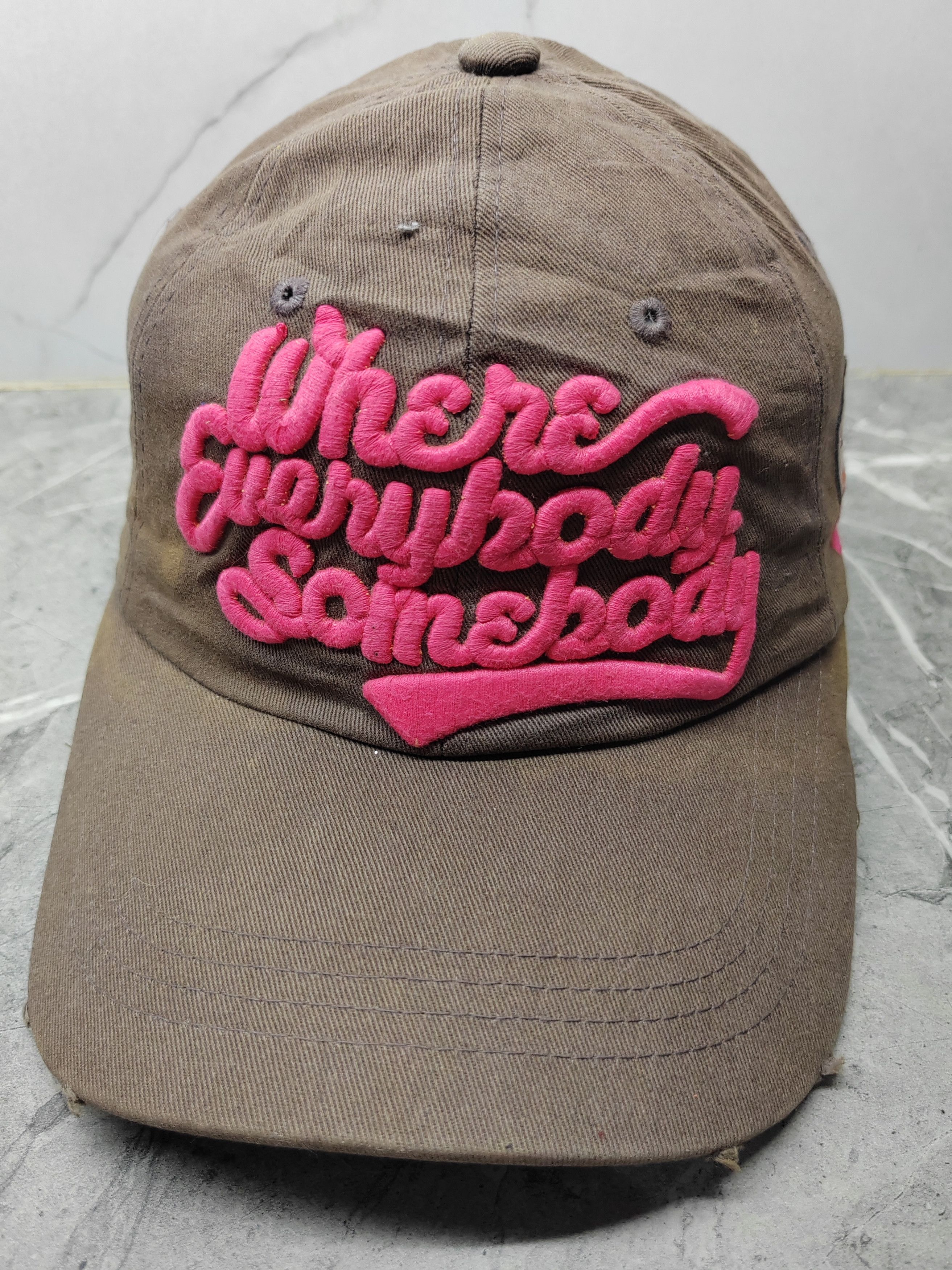 Japanese Brand Vintage Where Everybody Somebody Distressed Style Cap Hat Size ONE SIZE - 1 Thumbnail