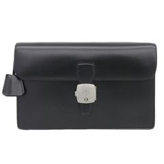 Alfred Dunhill Dunhill second bag clutch leather canvas black