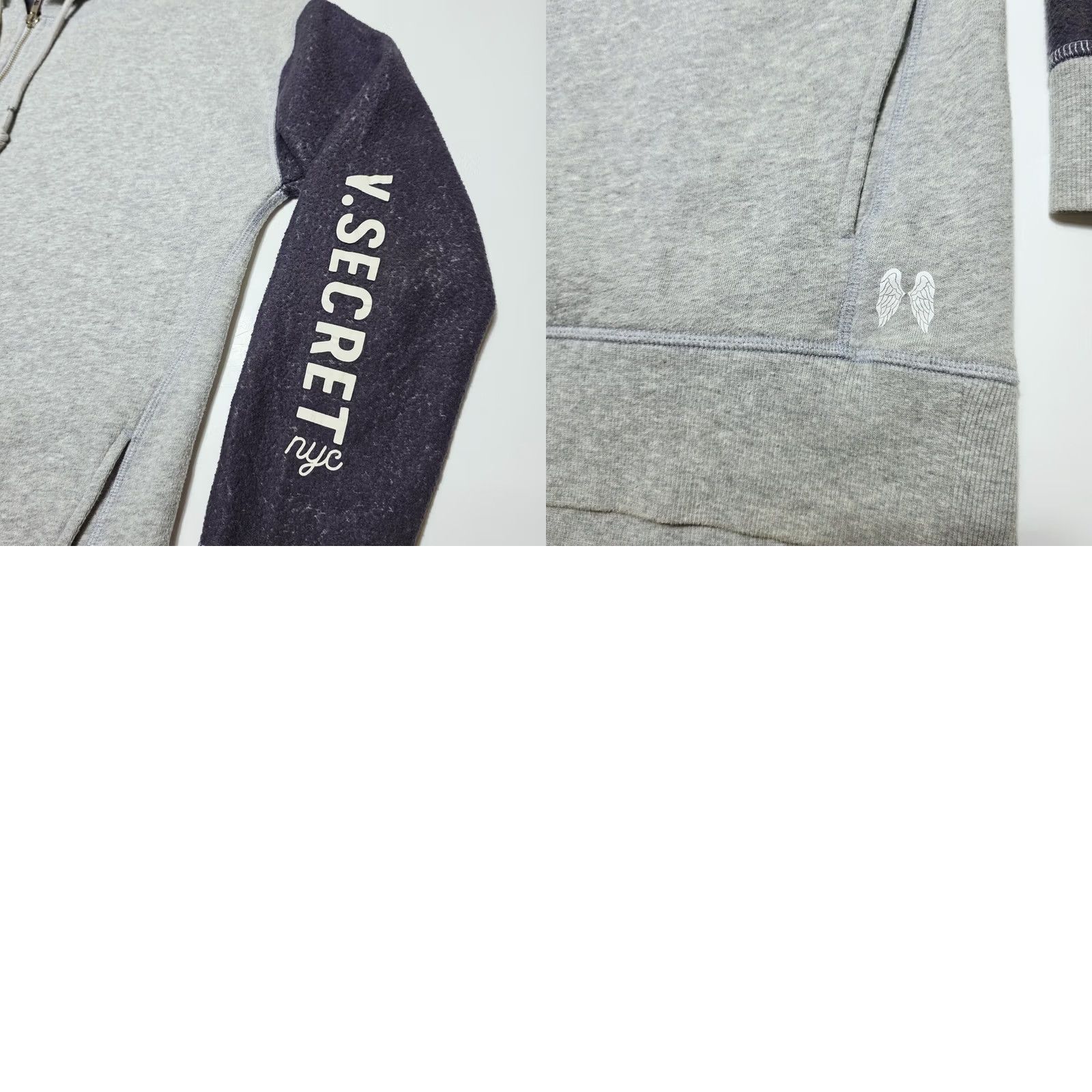 Victoria's Secret Victoria's Secret Hoodie Women Medium Full Zip Sleeve Logo Soft Solid Gray Regular Size M / US 6-8 / IT 42-44 - 8 Thumbnail