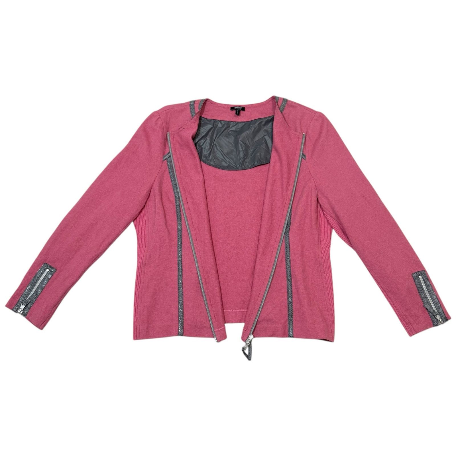 Other Basler Black Label Wool Jacket Zip Up Pink Gray Trim Size 44 Size XL / US 12-14 / IT 48-50 - 9 Thumbnail