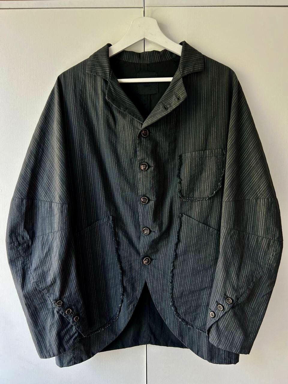 Marc Point Venezia Marc Point Distressed Striped Light Button Jacket Size US M / EU 48-50 / 2 - 1 Thumbnail