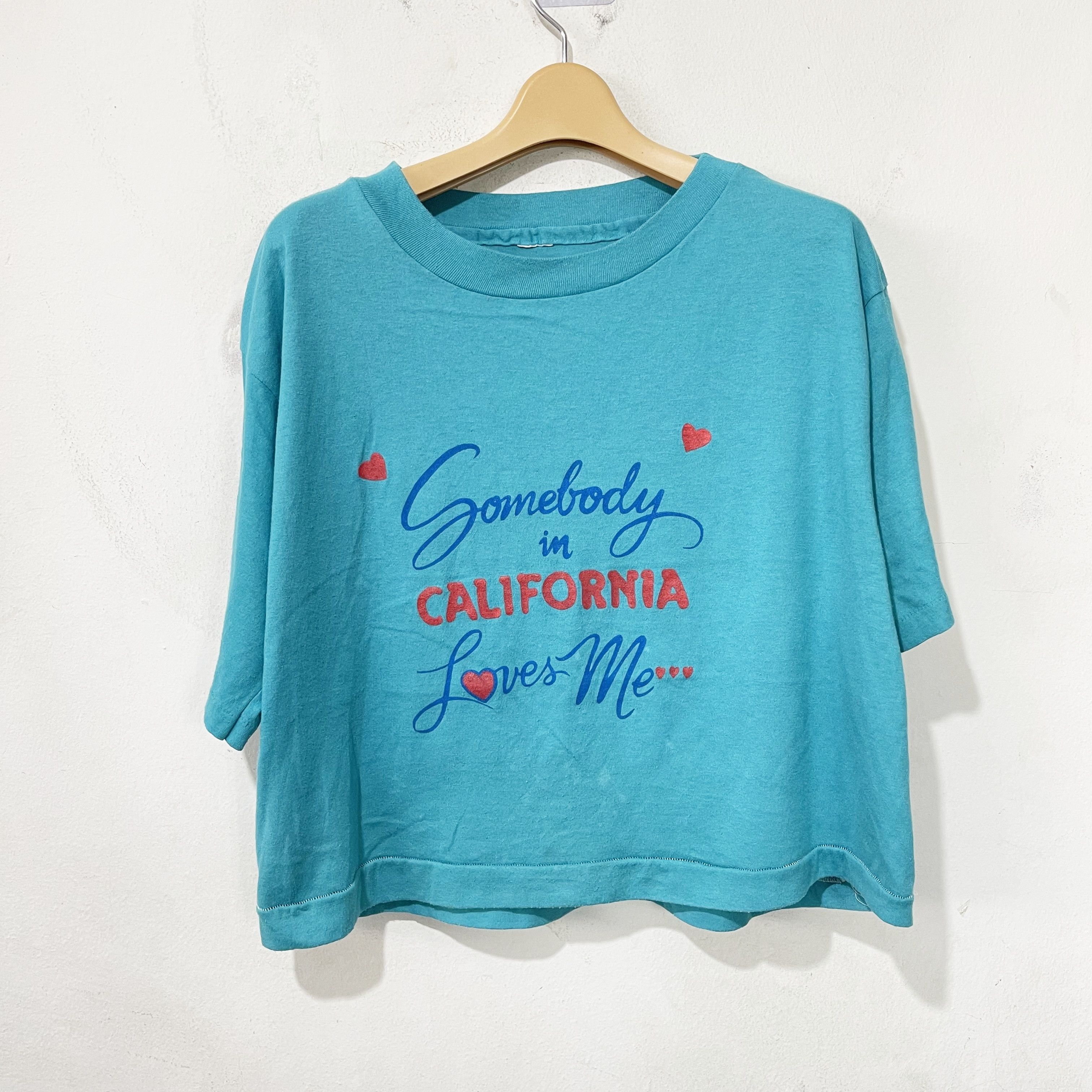 Vintage Vintage 80s Somebody in California Loves Me Crop Tops Size L / US 10 / IT 46 - 1 Thumbnail