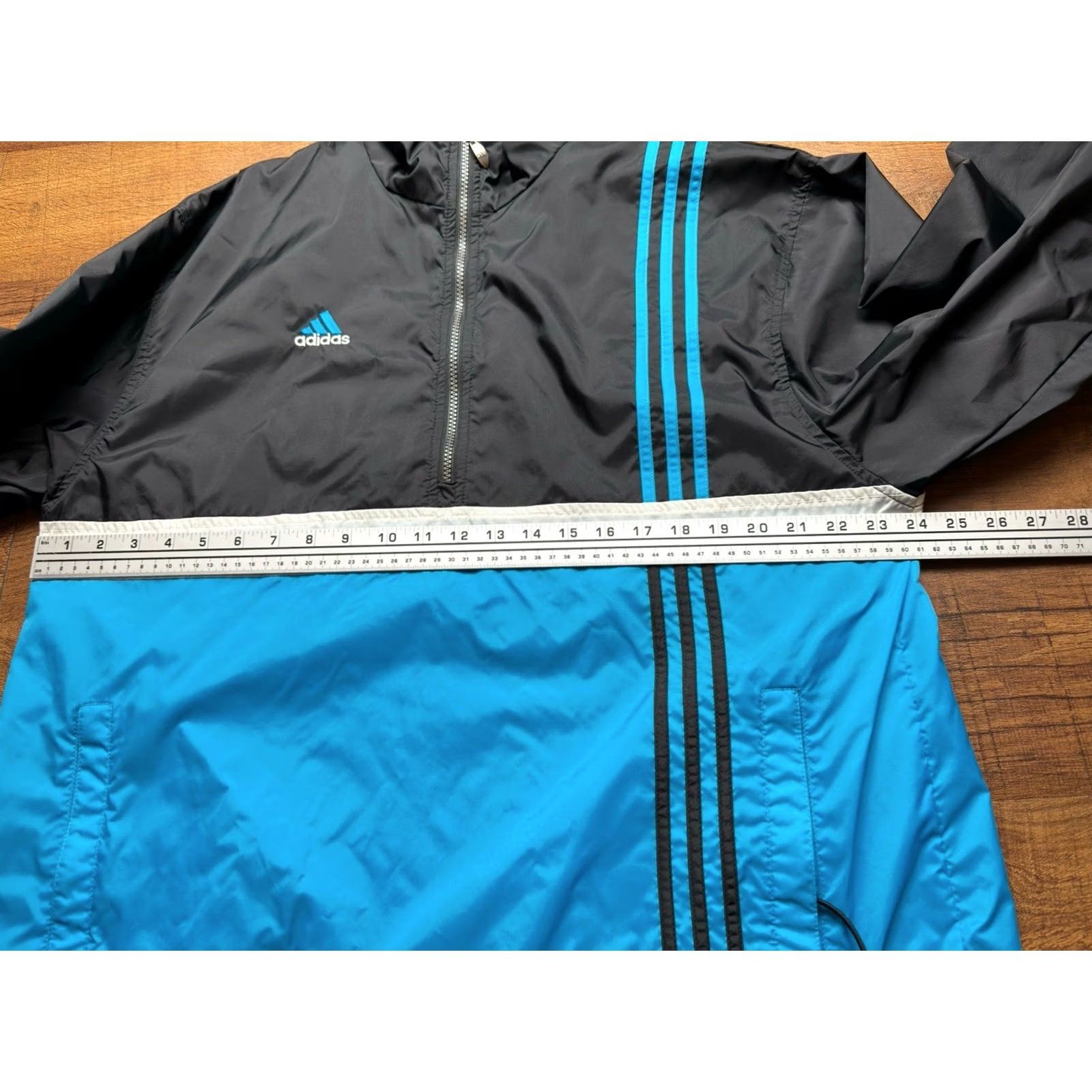 Adidas VINTAGE Adidas Anorak Jacket Mens L Blue White Windbreaker Y2K Track Zip Pockets Logo 90s Outdoor Sports Shirt Mens Size US L / EU 52-54 / 3 - 7 Thumbnail