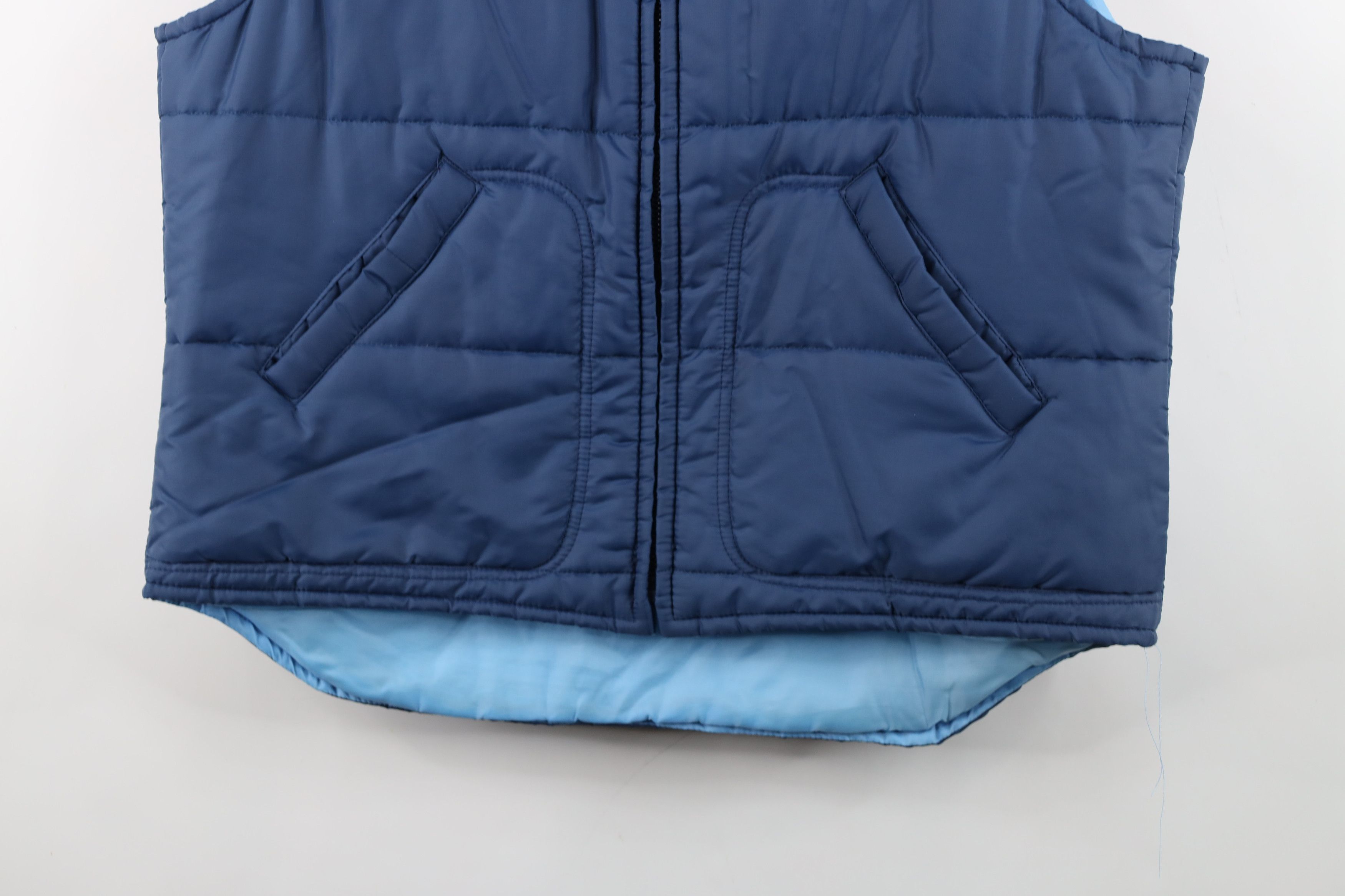 Vintage Vintage 70s Streetwear Full Zip Puffer Vest Jacket Blue Size US L / EU 52-54 / 3 - 3 Thumbnail