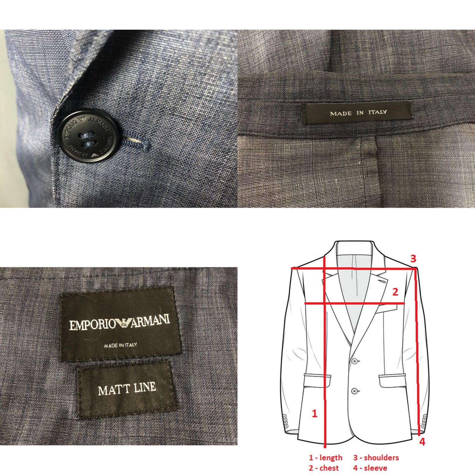 Emporio Armani Emporio Armani Blazer Mens One Size Blue Summer Viscose Men Lightweight Size 44L - 9 Thumbnail