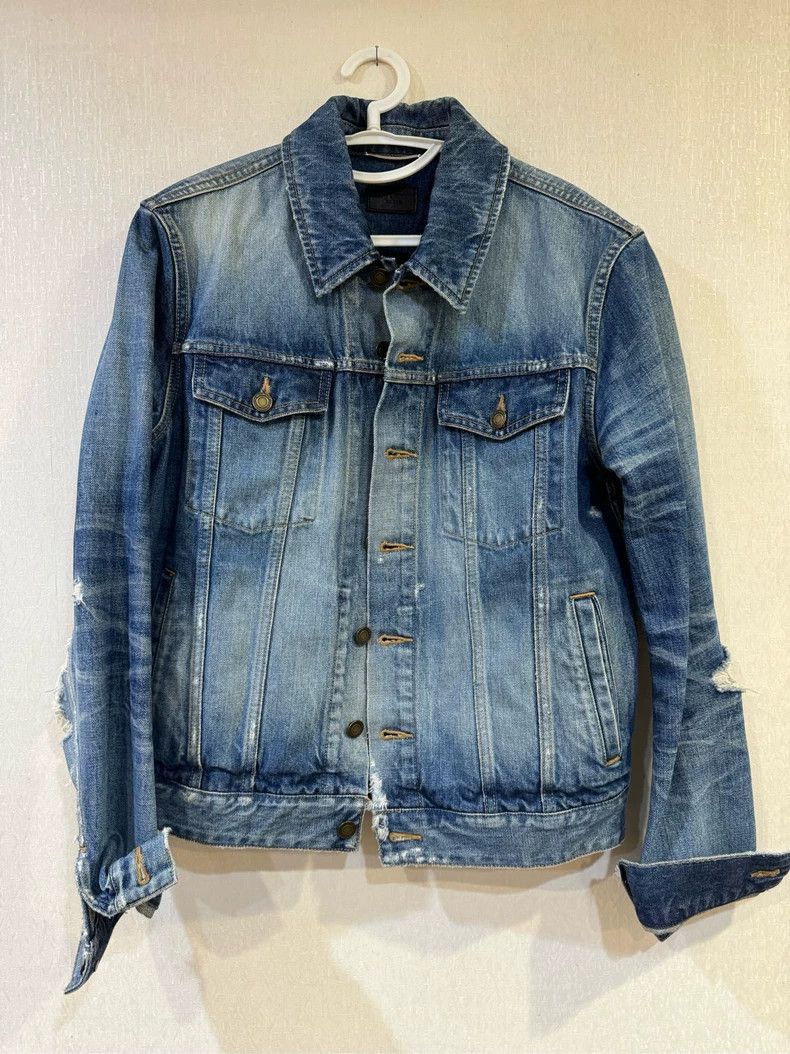 Saint Laurent Paris Saint Laurent Paris Washed ripped denim jacket-2506 Size US S / EU 44-46 / 1 - 1 Thumbnail