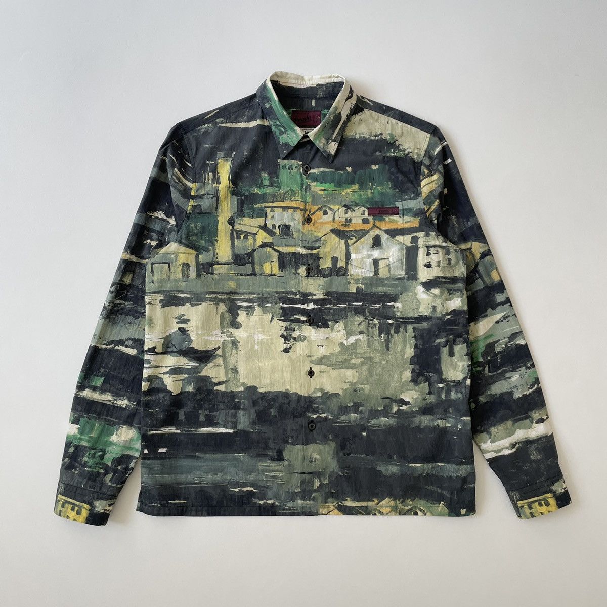 Prada A/W 17 Green ‘Village’ Print Cotton Shirt Size US M / EU 48-50 / 2 - 1 Thumbnail