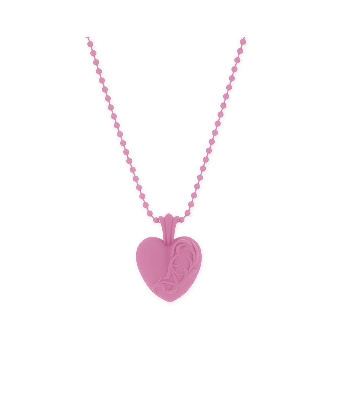 Pre-owned Chrome Hearts Gray Silichrome Pink Heart Pendant