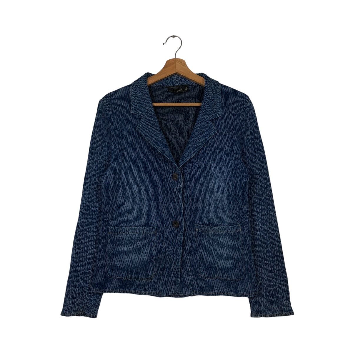 Japanese Brand 📌Pleated Cropped Biker Jacket Marie Usa Blue Indigo Size US M / EU 48-50 / 2 - 2 Thumbnail
