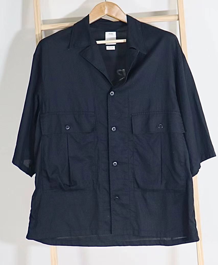 image of Visvim 20Ss Cornet Shirt Short-Sleeved Shirt Hand-Pai in Black, Men's (Size 2XL)