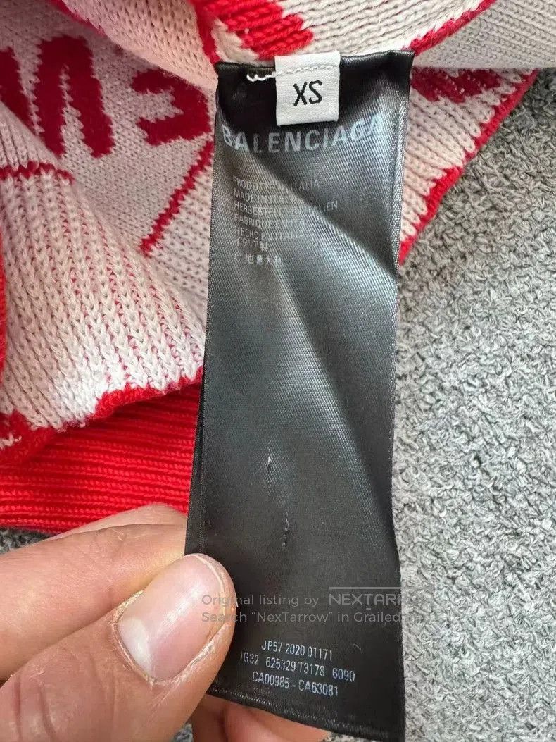 Balenciaga Balenciaga Red Logo Knit Sweater XS. Size US XS / EU 42 / 0 - 4 Thumbnail