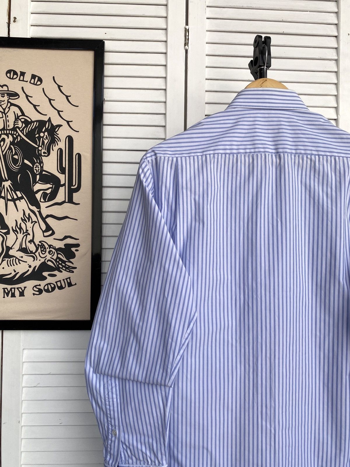 Vintage Vintage Basic Striped Button Up Shirt Hard Cotton Preppy Size US S / EU 44-46 / 1 - 10 Thumbnail