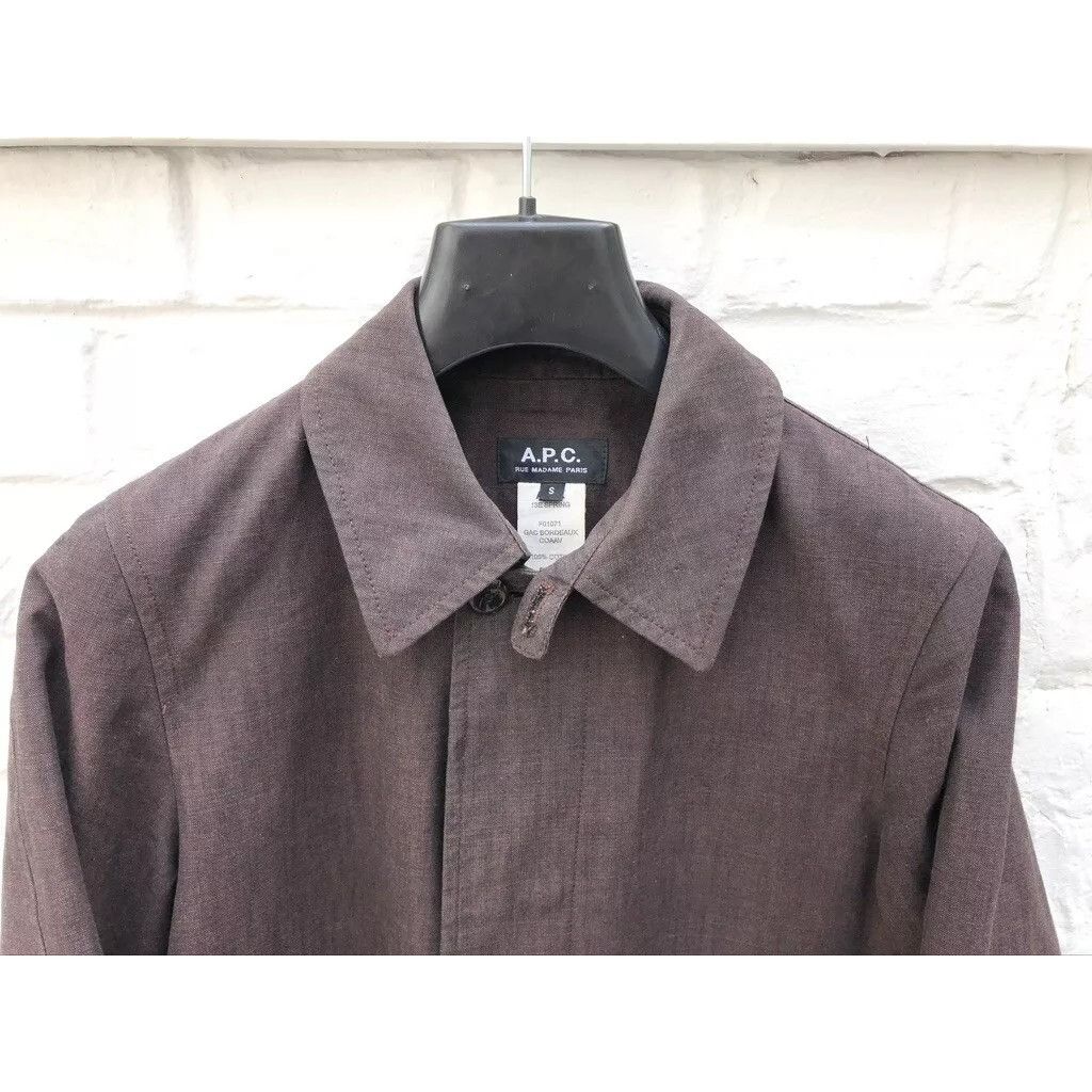 A.P.C. Womens Dark Burgundy Brown Mac Coat Size S / US 4 / IT 40 - 3 Thumbnail