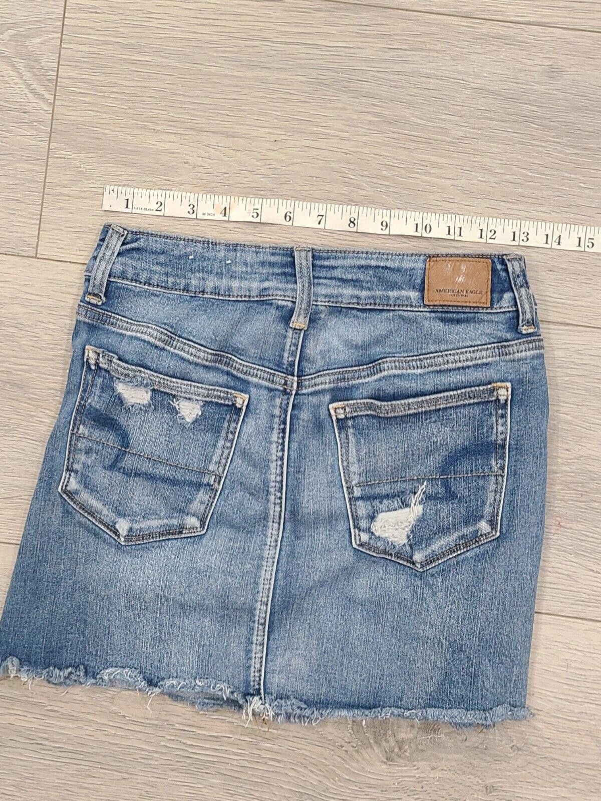 Designer American Eagle Skirt Size 4 Next Level Stretch Distressed Size 27" / US 4 / IT 40 - 4 Thumbnail