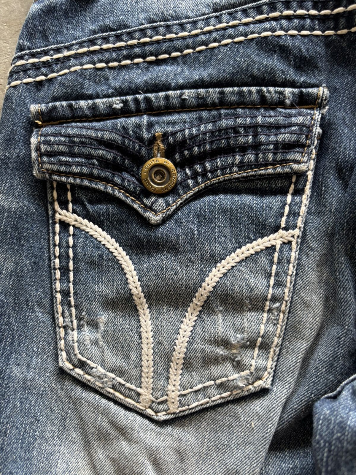 If Six Was Nine y2k lolita washed fade japanese punk dope backpocket Size US 33 - 16 Thumbnail