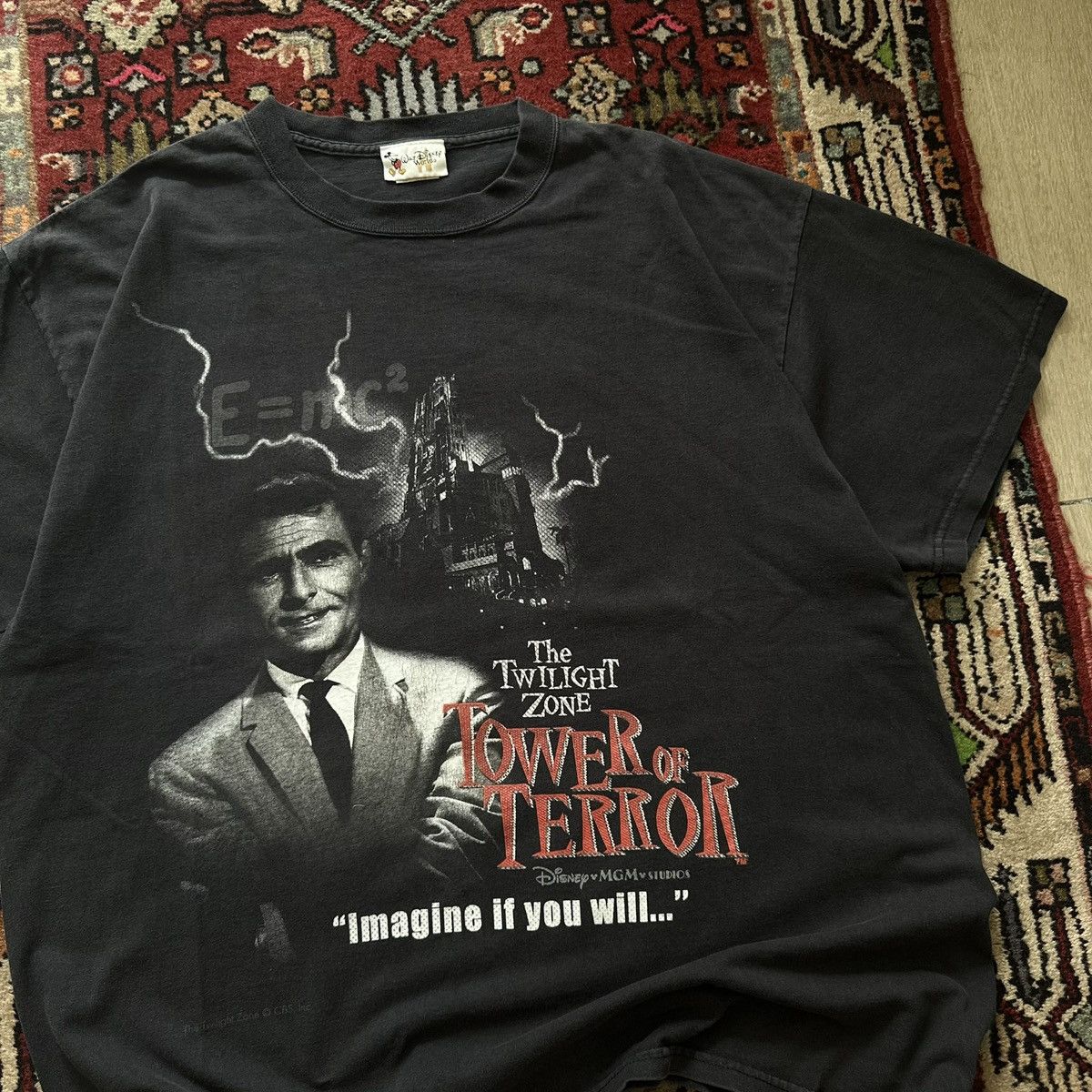 Vintage 90s Twilight Zone Tower of Terror Disney MGM Studios T-Shirt Size US XL / EU 56 / 4 - 3 Thumbnail