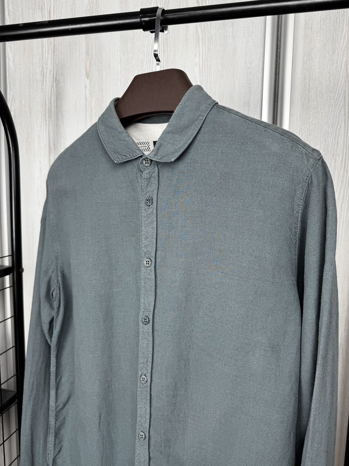 Freitag Freitag Green-Grey Linen Modal E783 Mens Shirt Size US L / EU 52-54 / 3 - 6 Thumbnail