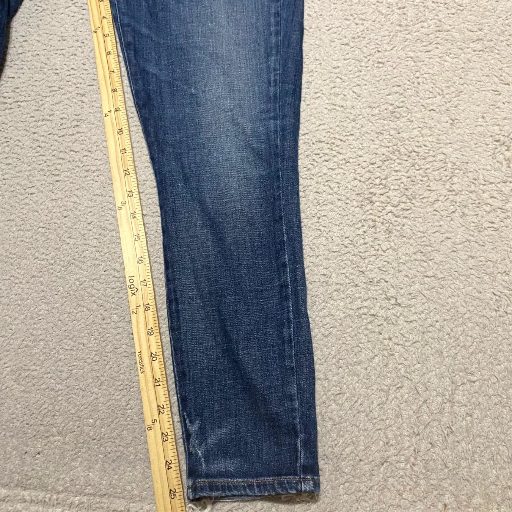 Agolde AGOLDE Jeans 5-Pocket Dark Wash Mid Rise Cropped Distressed blue denim Womens 28 size Size 28" / US 6 / IT 42 - 6 Thumbnail