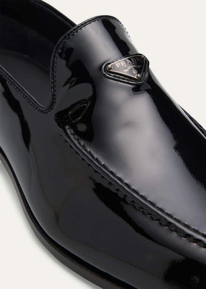 Prada o1mt1gz0225 Patent Leather Venetian Loafers in Black Size US 7 / EU 40 - 4 Thumbnail