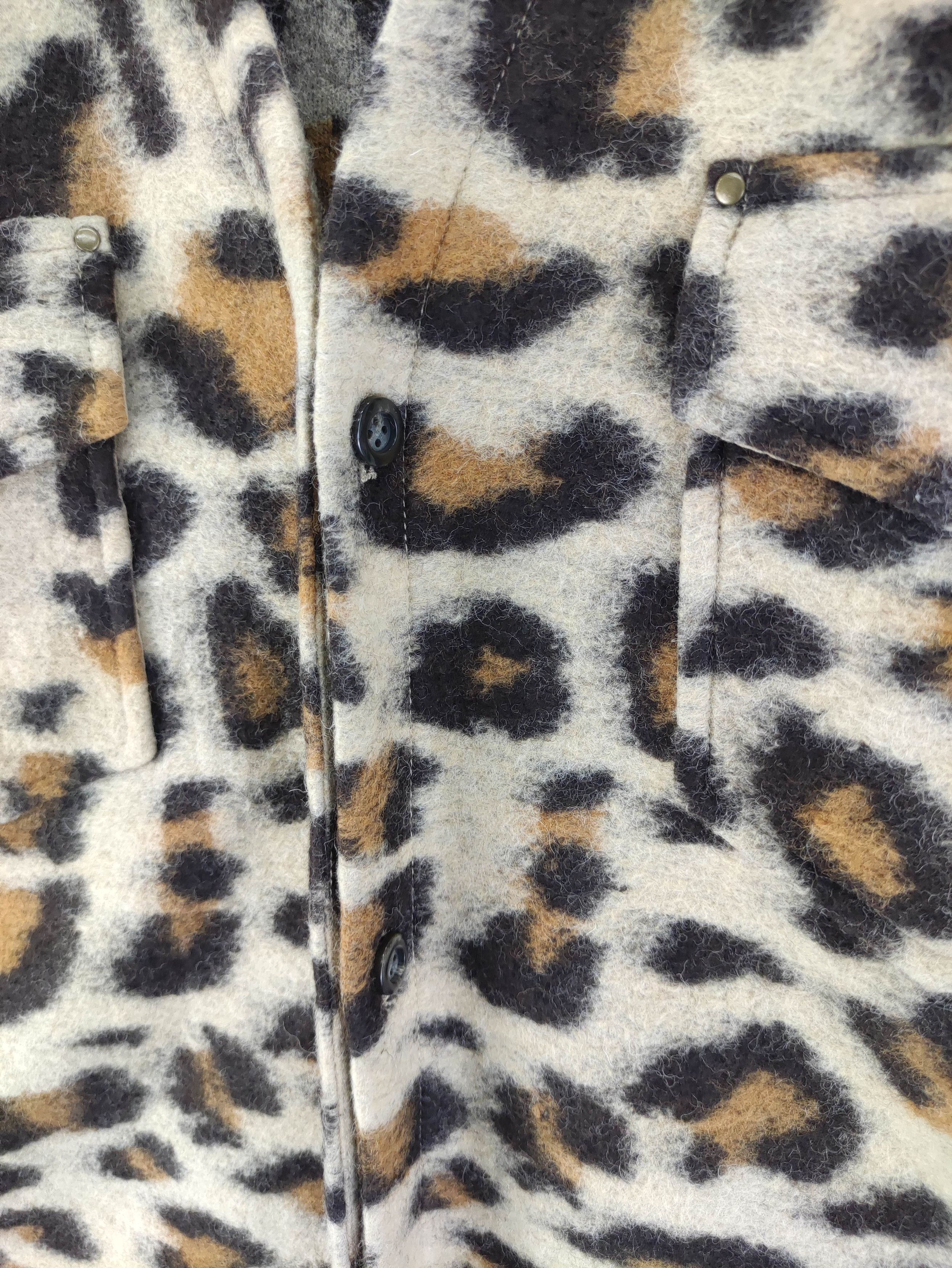 Japanese Brand Vintage Gyda Pattern Leopard Wool Jacket Size L / US 10 / IT 46 - 3 Thumbnail