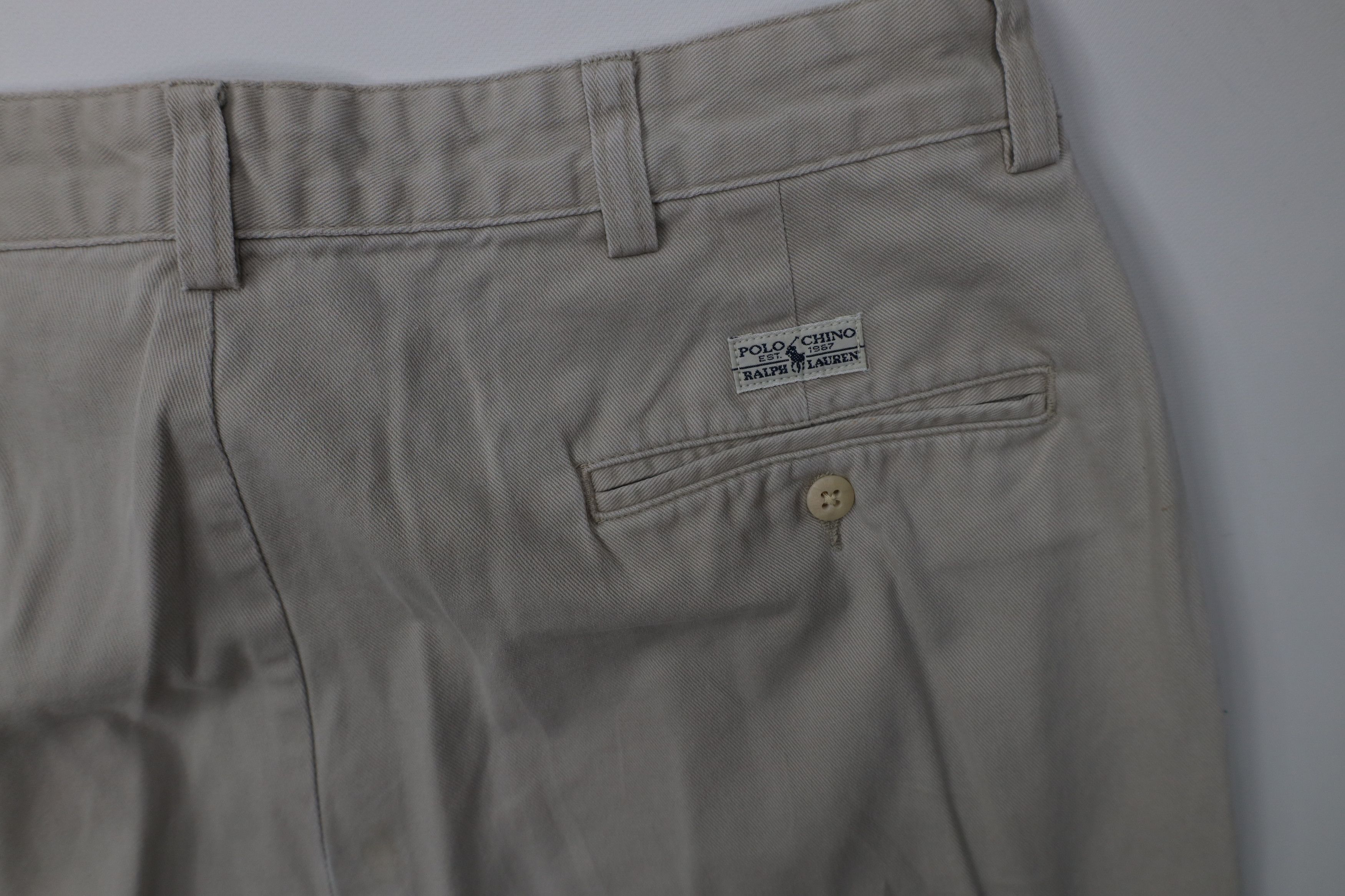 Ralph Lauren Vintage 90s Ralph Lauren Wide Leg Chino Pants Beige Cotton Size US 34 / EU 50 - 13 Thumbnail