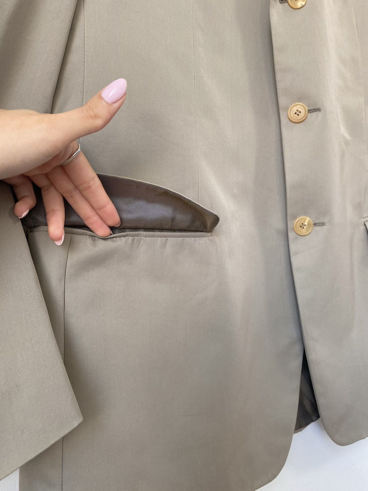 Gucci Gucci Beige Cotton Blend Blazer Jacket, Size:56 Size 54R - 5 Thumbnail
