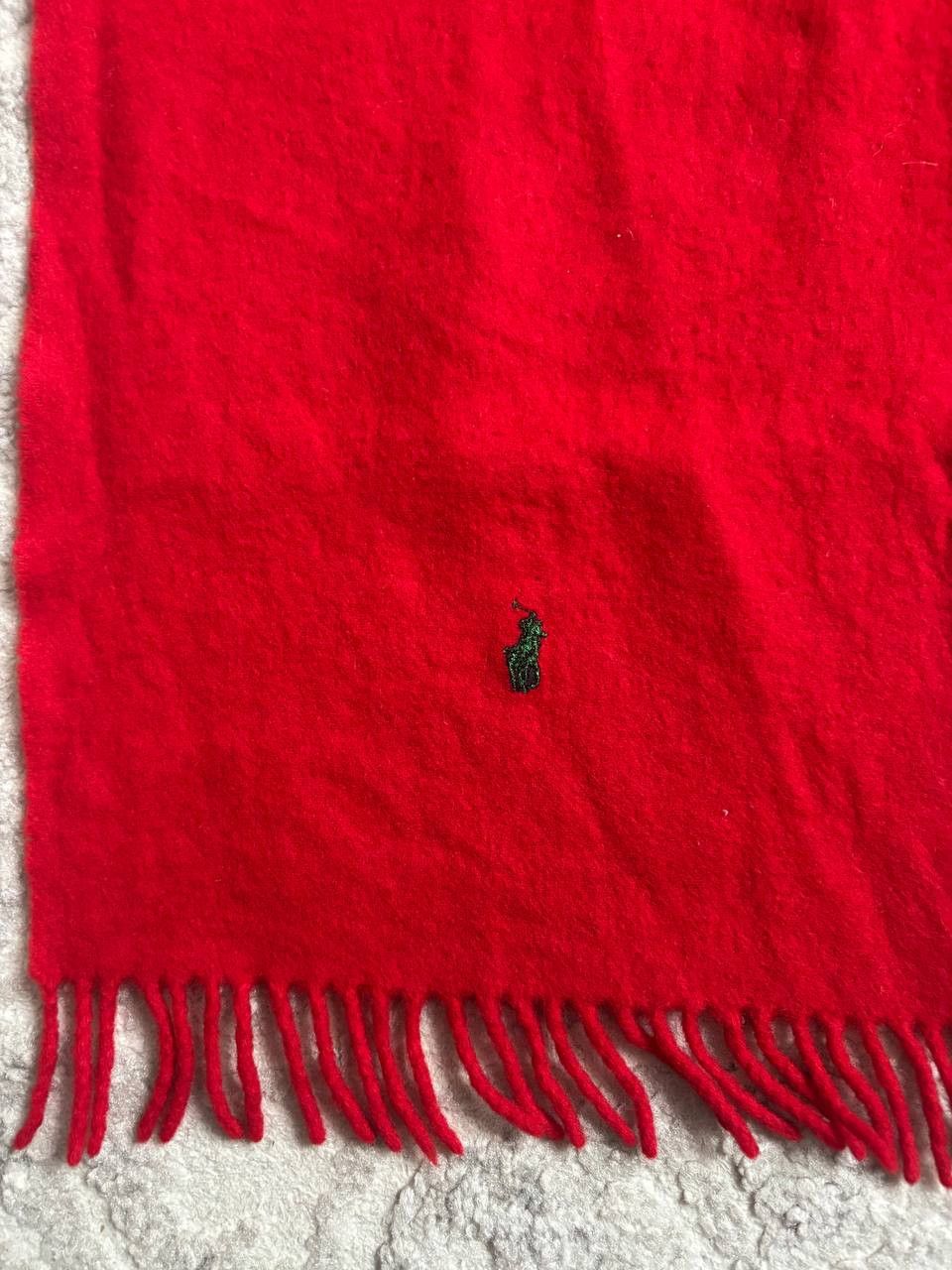 Polo Ralph Lauren POLO RALPH LAUREN Red 100% Wool Scarf Classic Logo Size ONE SIZE - 10 Thumbnail