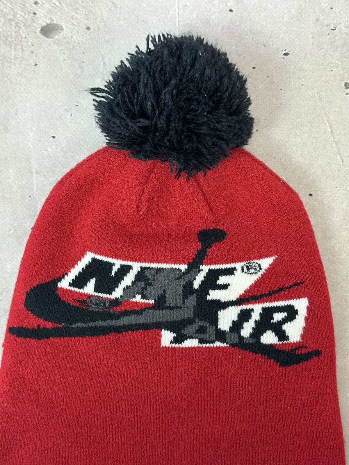 Jordan Brand Nike Air Jordan Kids Red/Black Beanie with Pompom Size ONE SIZE - 2 Thumbnail