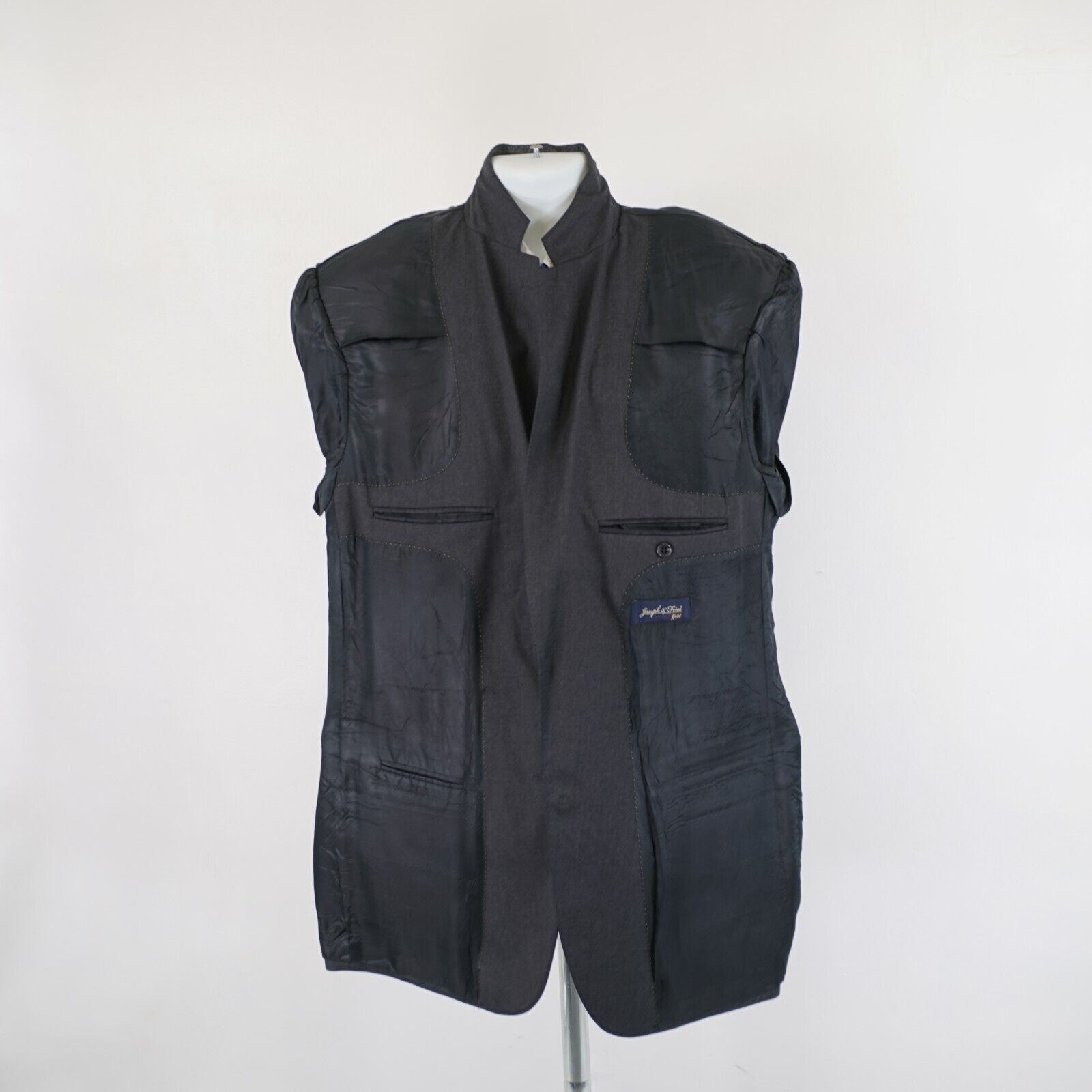 Joseph & Feiss Joseph & Feiss Gold Wool Gray 2 Button Suit Jacket 42L Tagge Size 42L - 10 Thumbnail