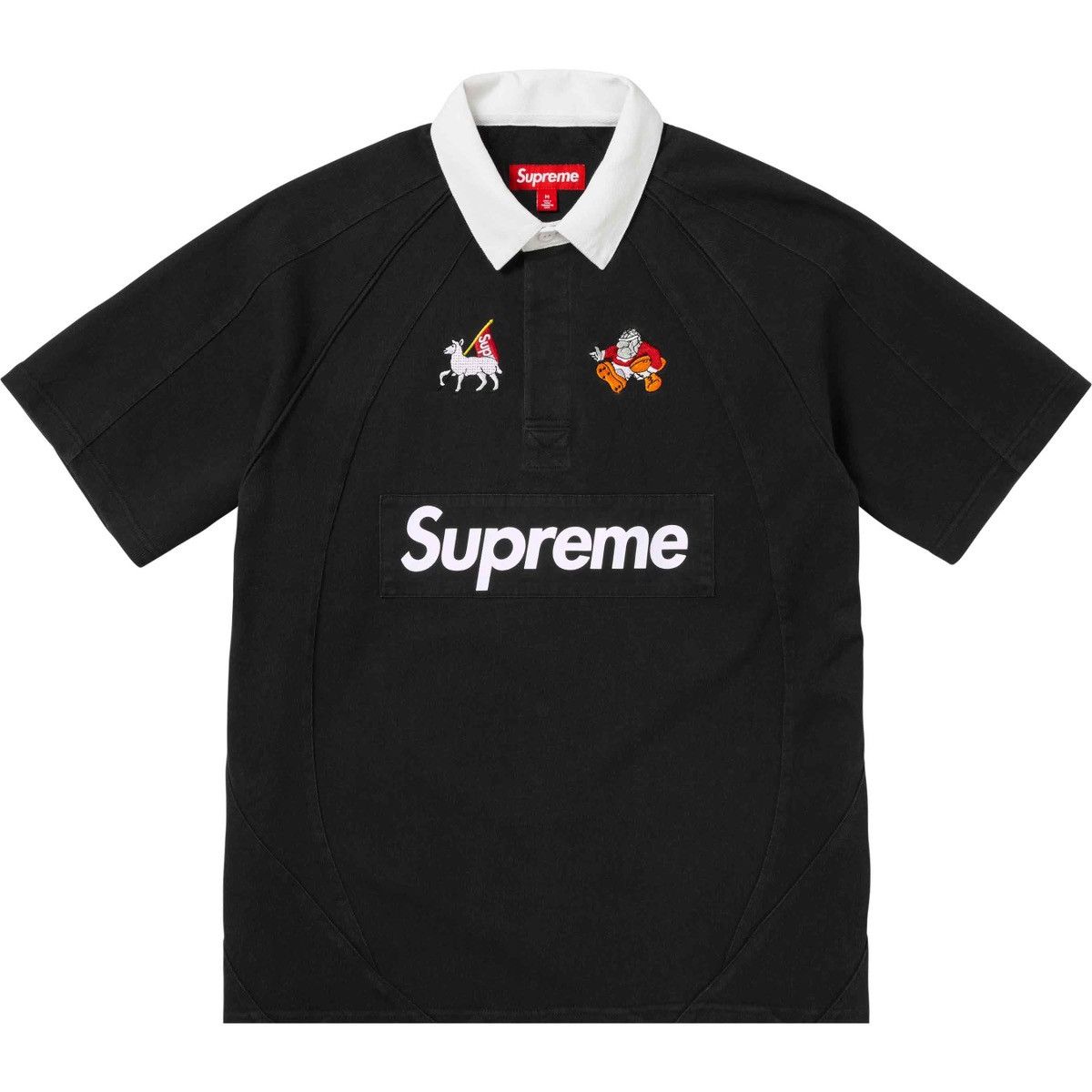 Image of Supreme S/s Rugby Shirt in Black, Men's (Size 2XL)